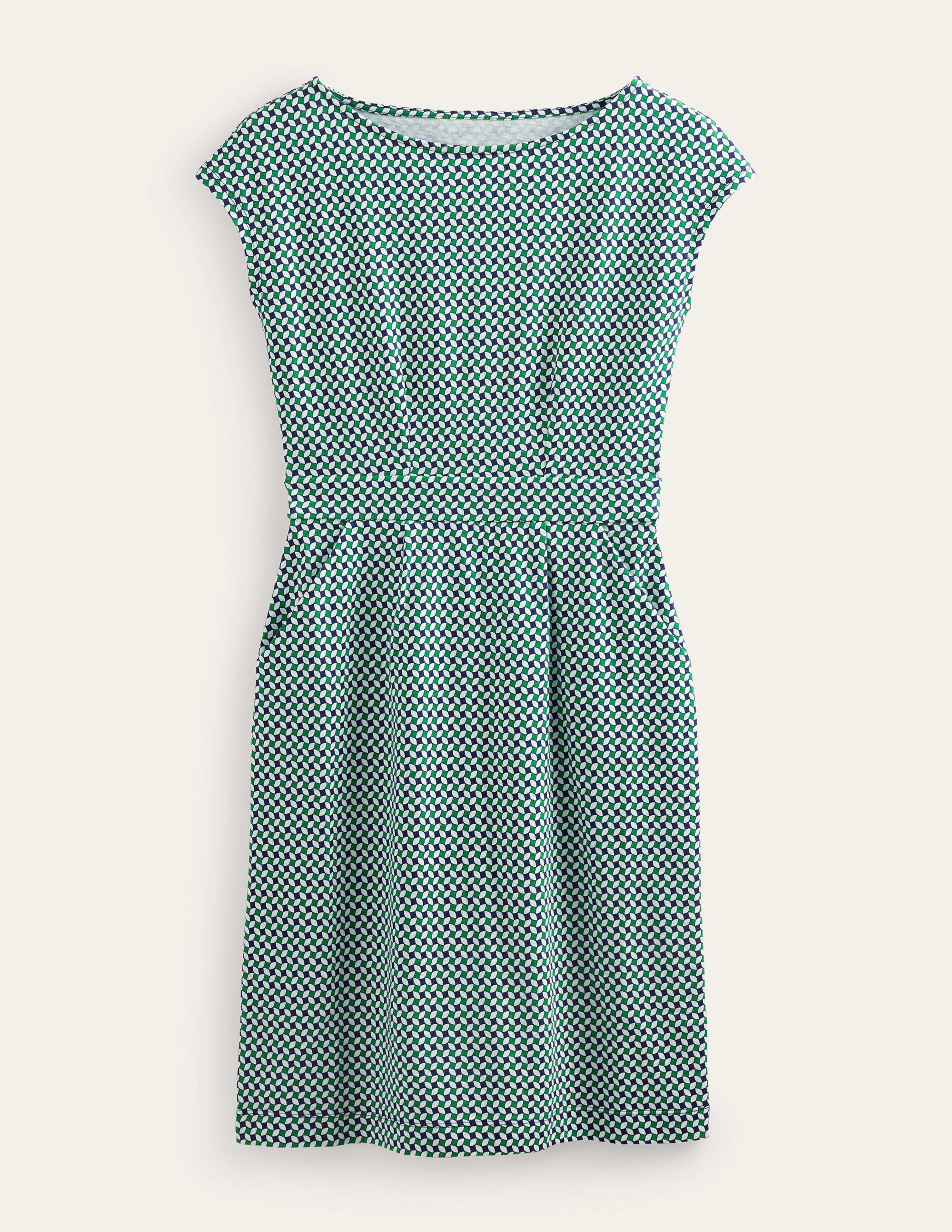 Robe Florrie en jersey-Vert prairie, motif Abstract Diamond - Image 10