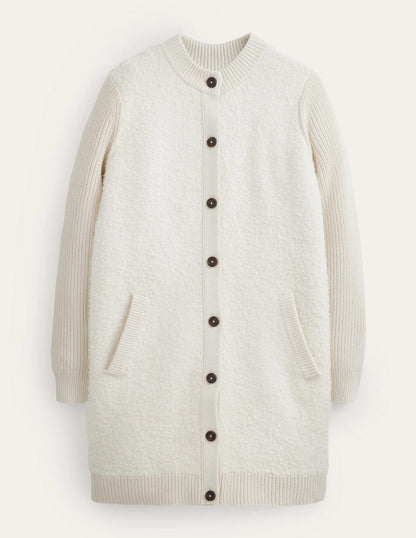 Cosy Boucle Coatigan-Warm Ivory