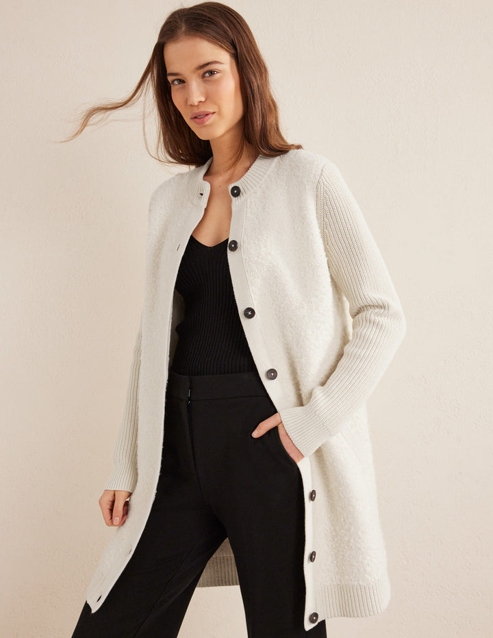 Cosy Boucle Coatigan-Warm Ivory