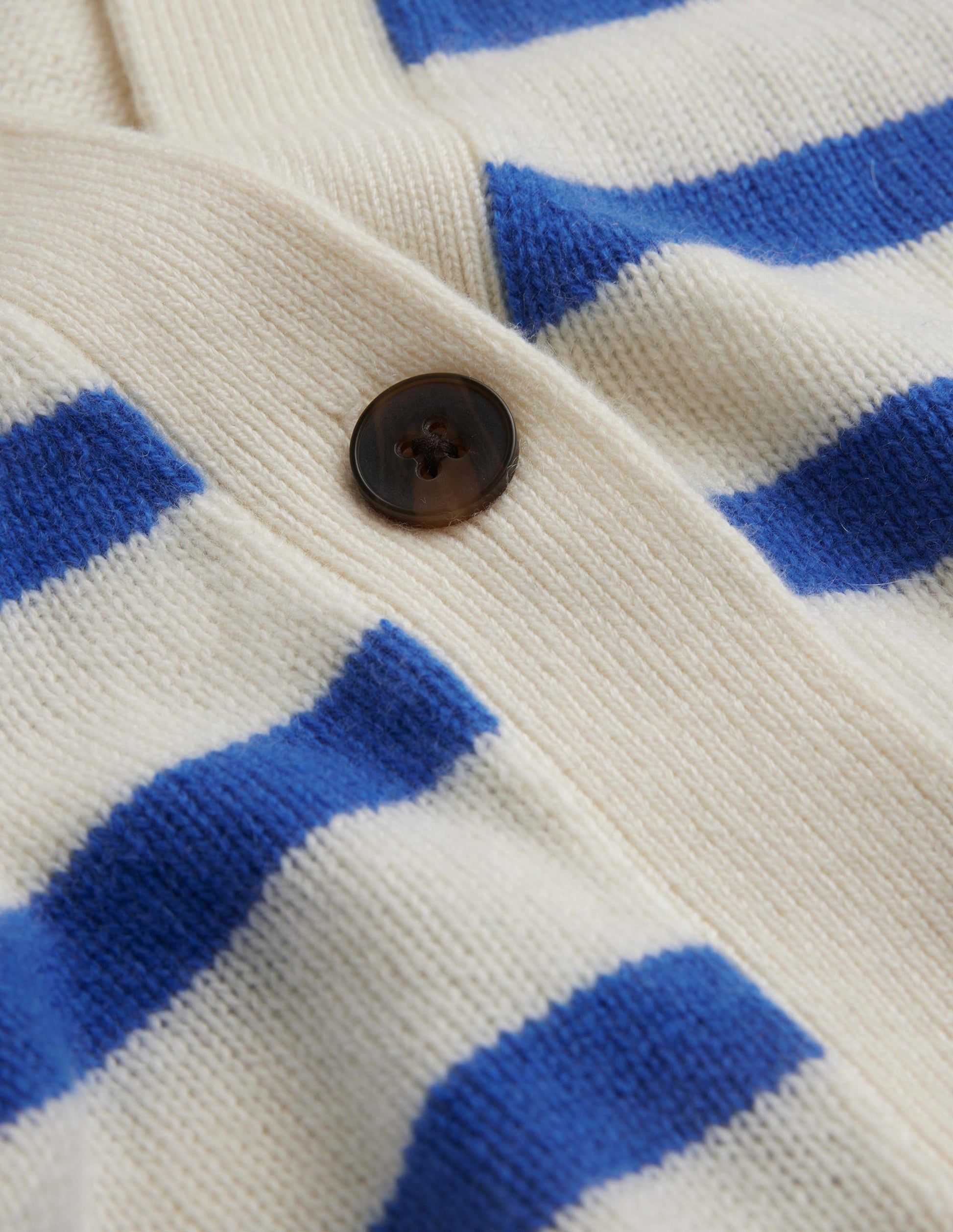 Langer Kaschmircardigan-Ivory, Bright Blue Stripe-6