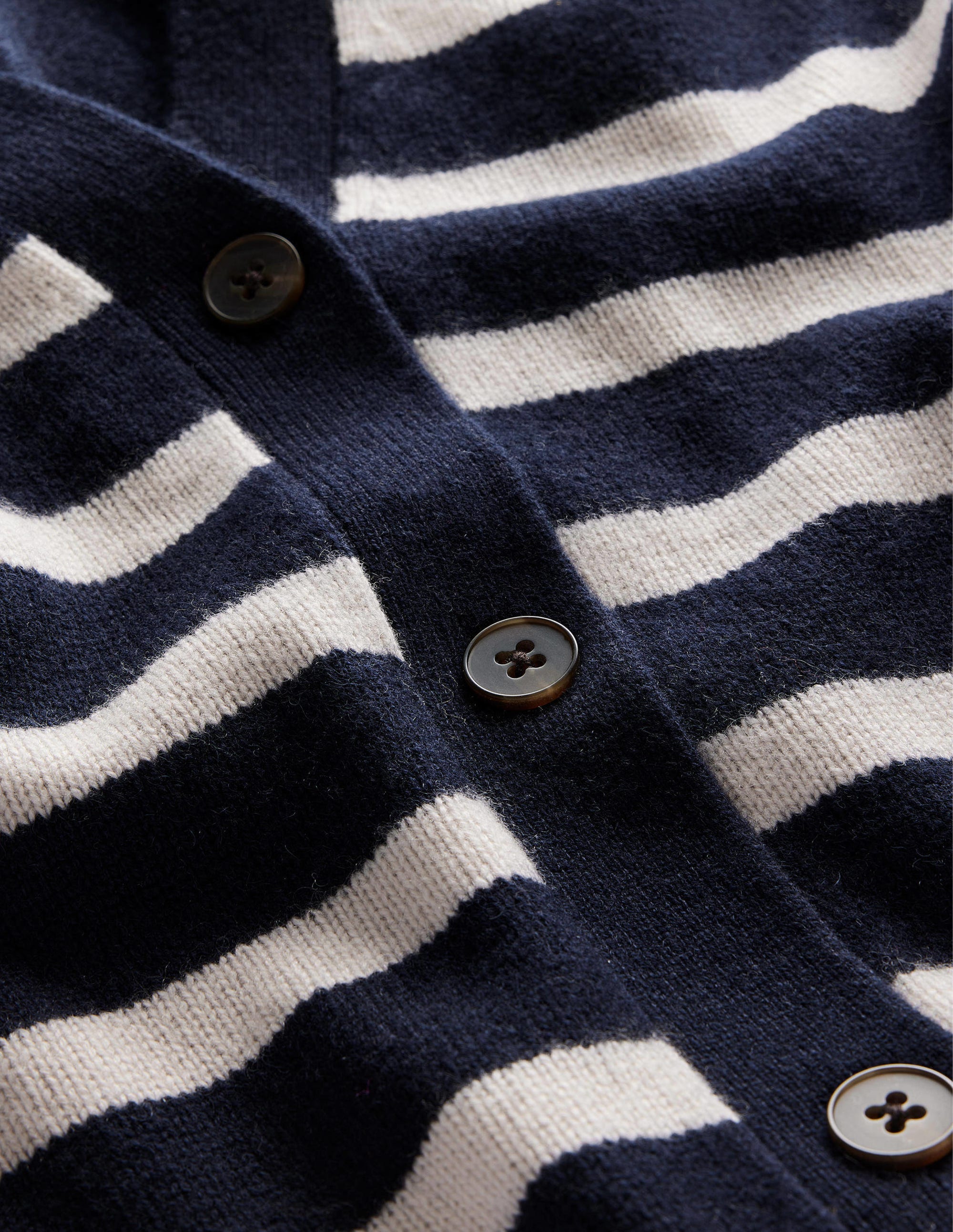 Gilet long en cachemire-Bleu marine, rayé chinchilla - Image 6