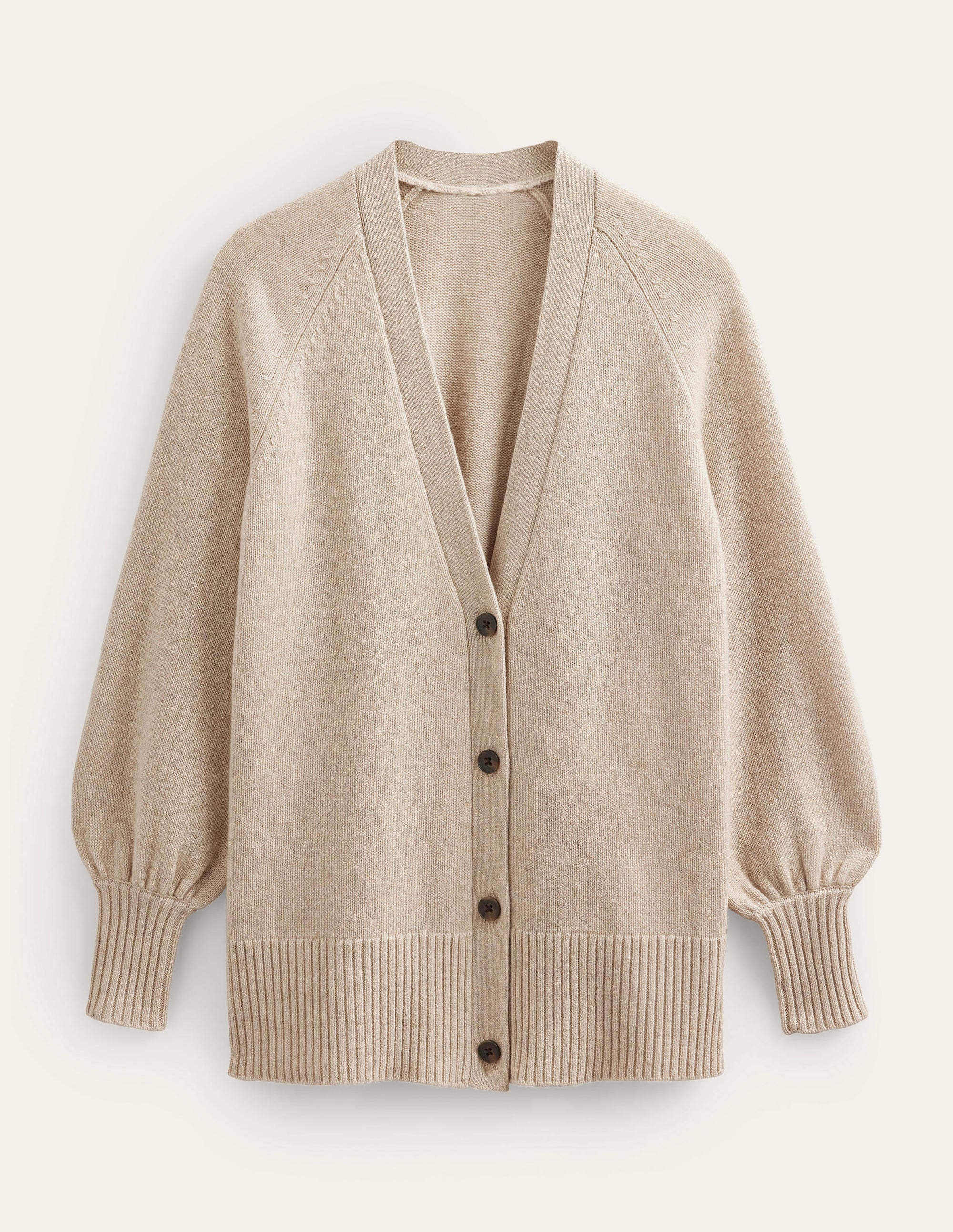 Gilet long en cachemire-Chinchilla chiné - Image 6