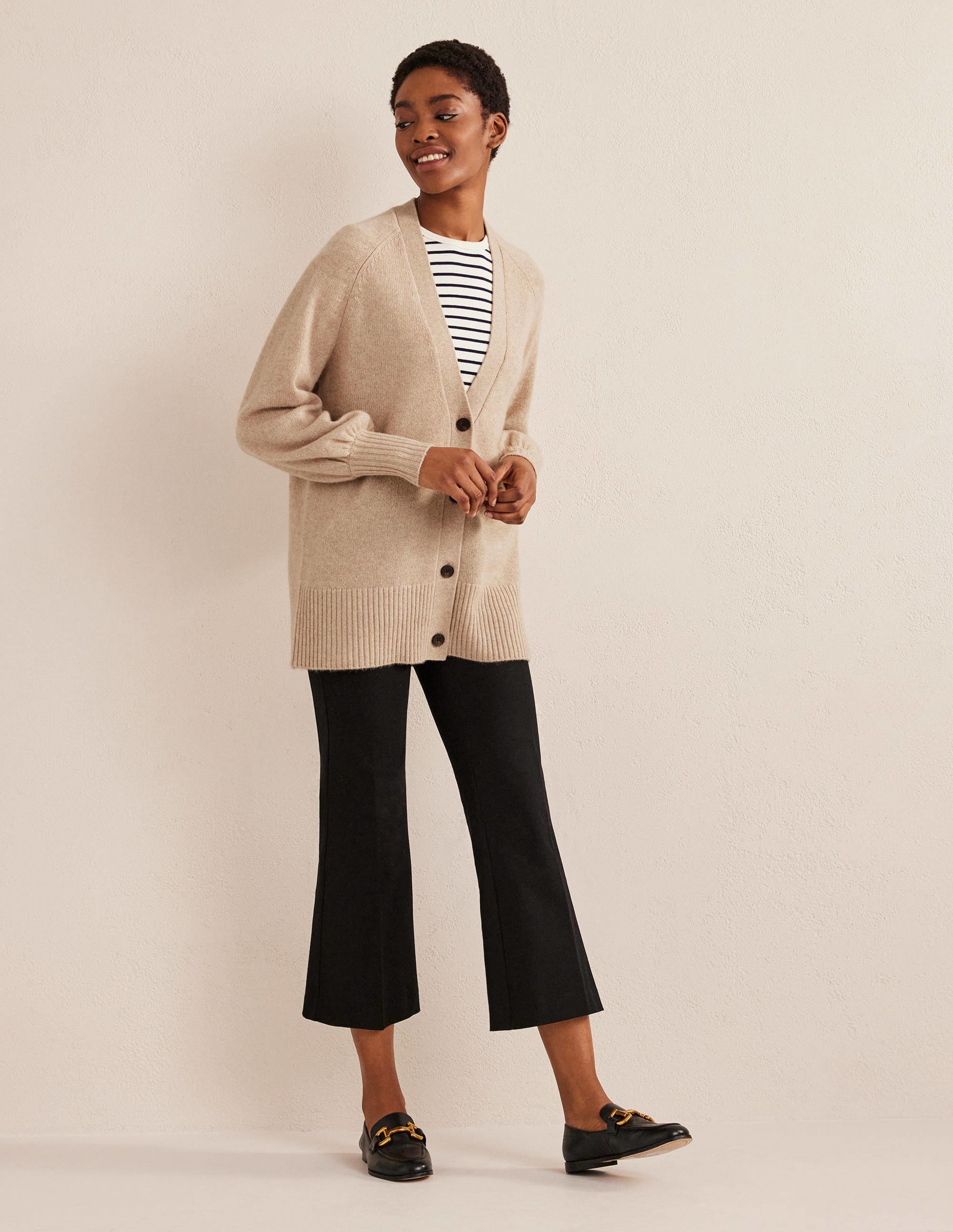 Gilet long en cachemire-Chinchilla chiné - Image 5