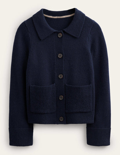 Cardigan mit Kragen-Marineblau