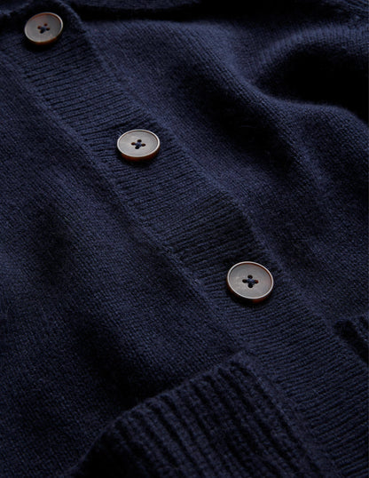 Cardigan mit Kragen-Marineblau