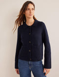 Gilet à col-Bleu marine