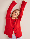 Collared Cardigan-High Risk Red