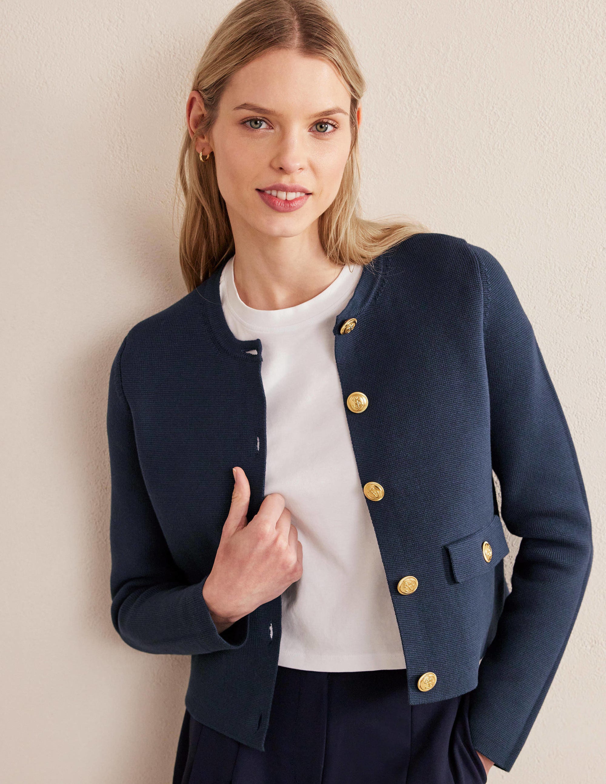 Veste Holly en maille-Bleu marine - Image 1