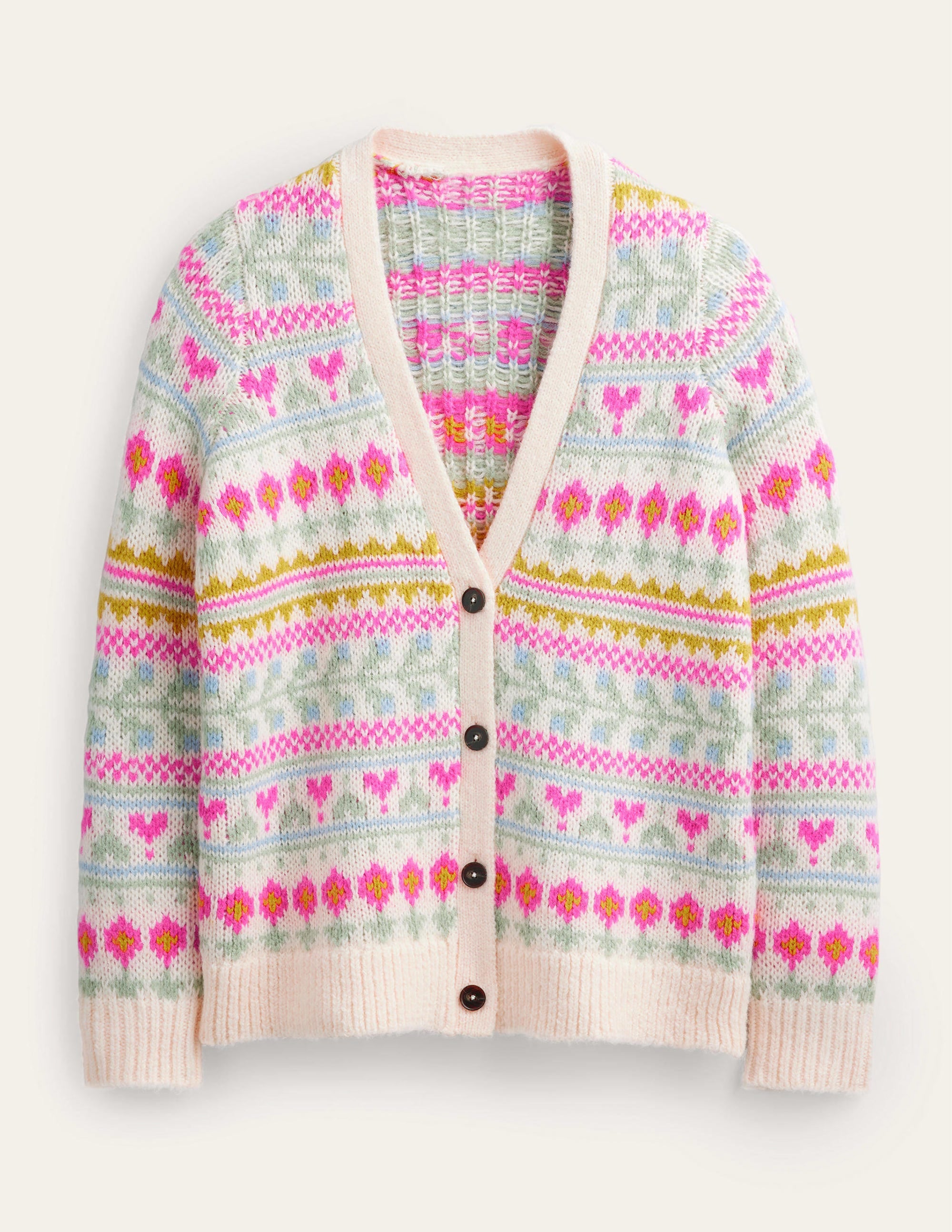 Flauschiger Fair-Isle-Cardigan-Naturweiß/Bunt, Fair-Isle-Muster - Image 6