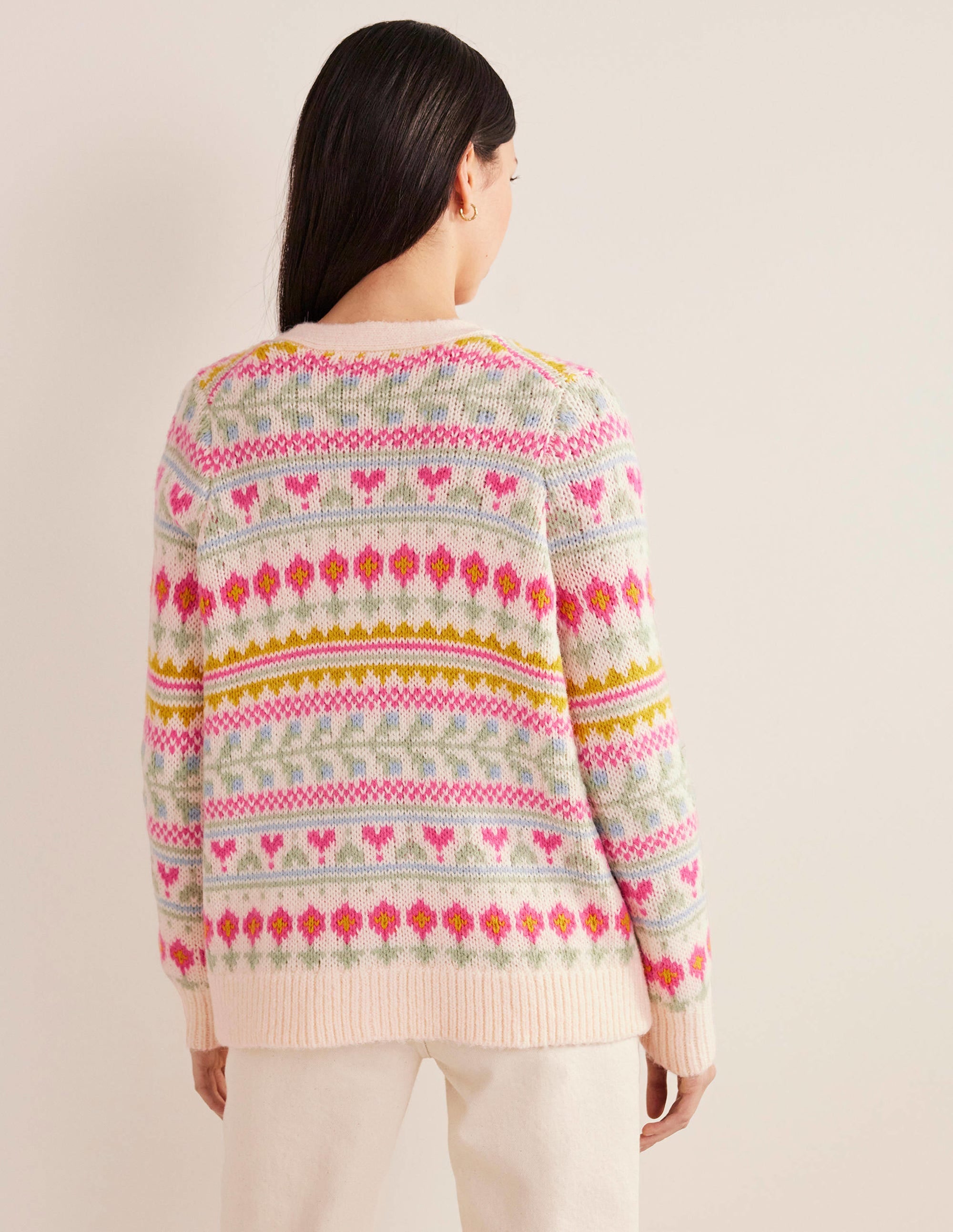 Flauschiger Fair-Isle-Cardigan-Naturweiß/Bunt, Fair-Isle-Muster - Image 3