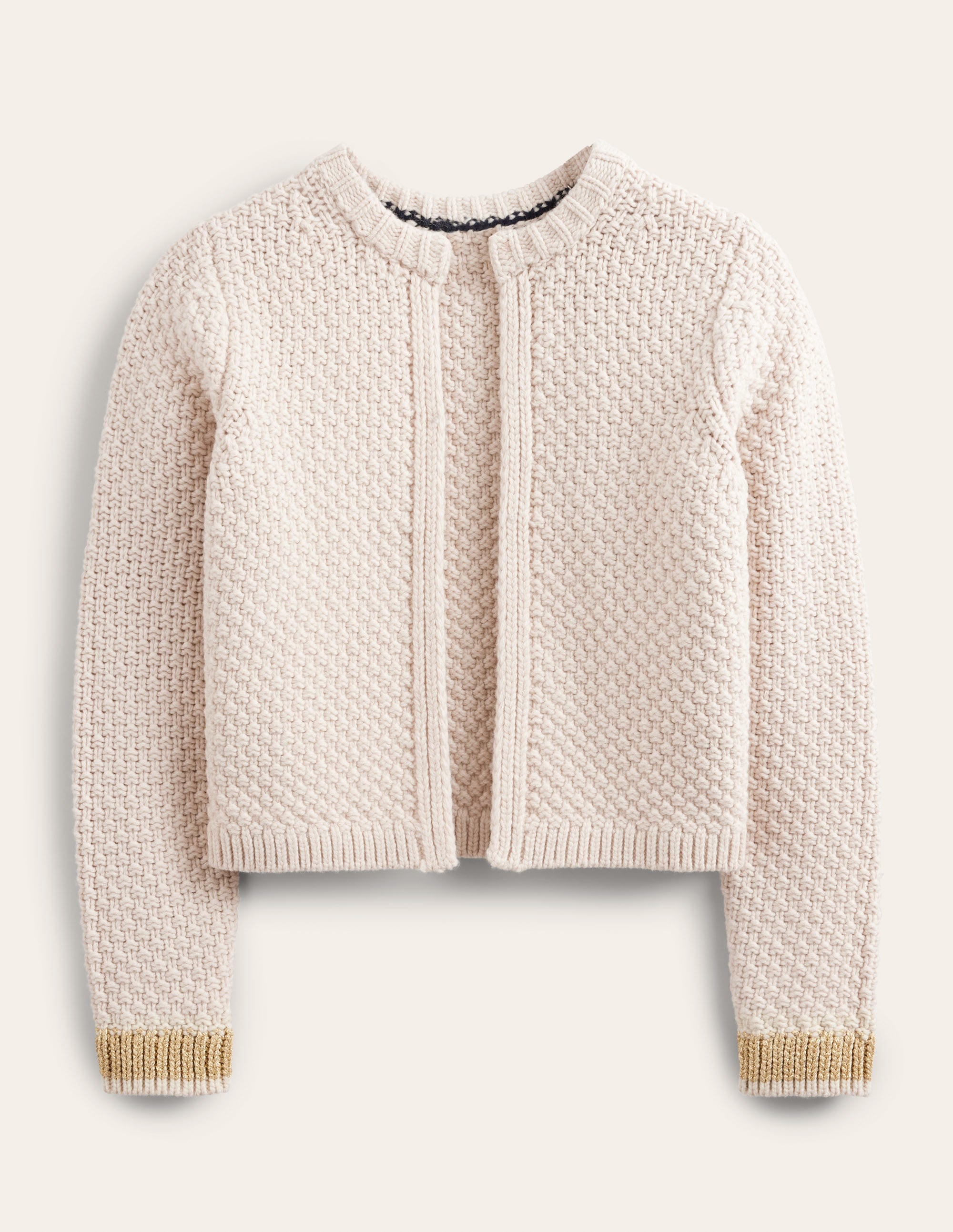 Gilet texturé en laine épaisse-Peau de mouton, doré - Image 7