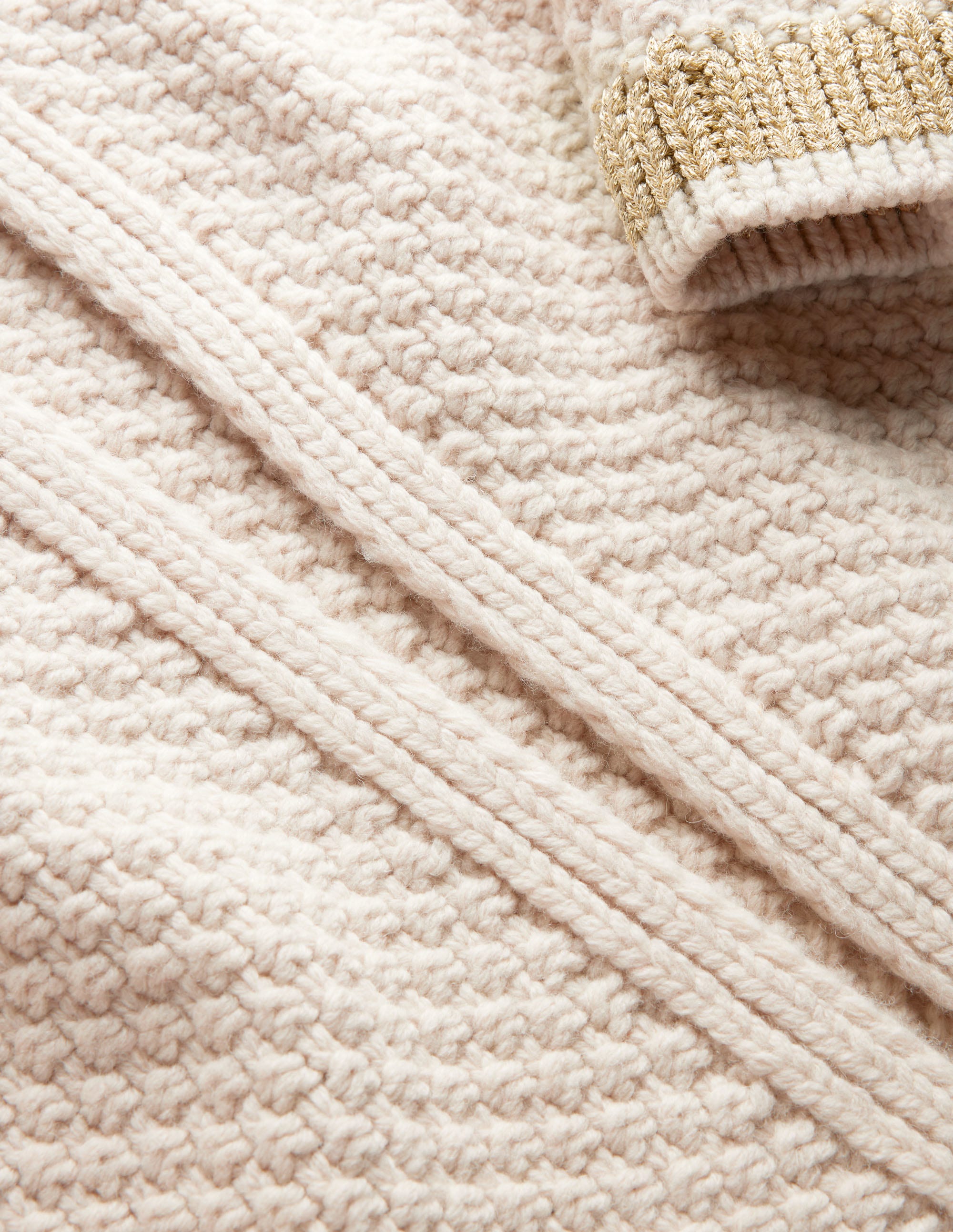 Gilet texturé en laine épaisse-Peau de mouton, doré - Image 8