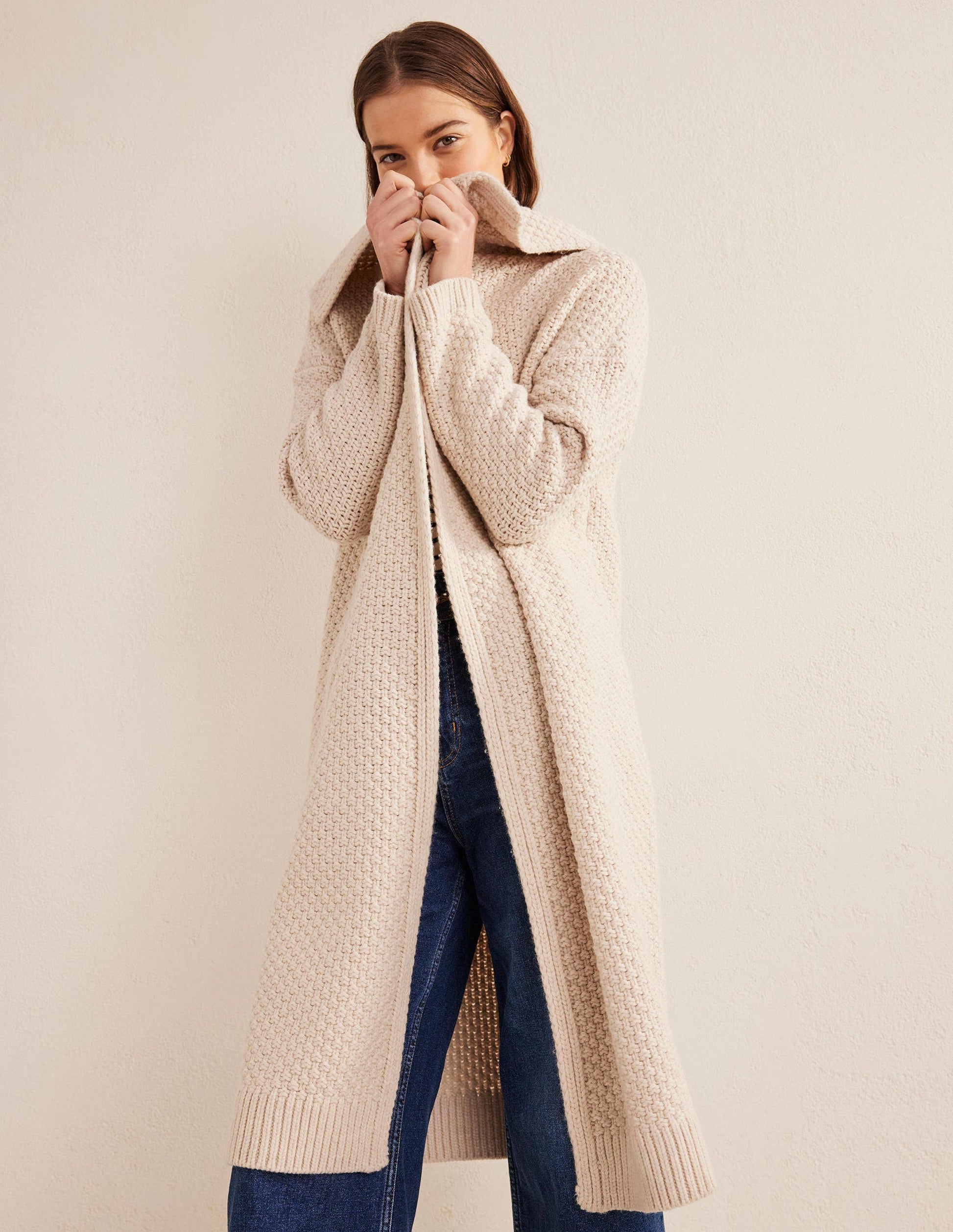 Manteau texturé en laine épaisse façon gilet-Peau de mouton-5