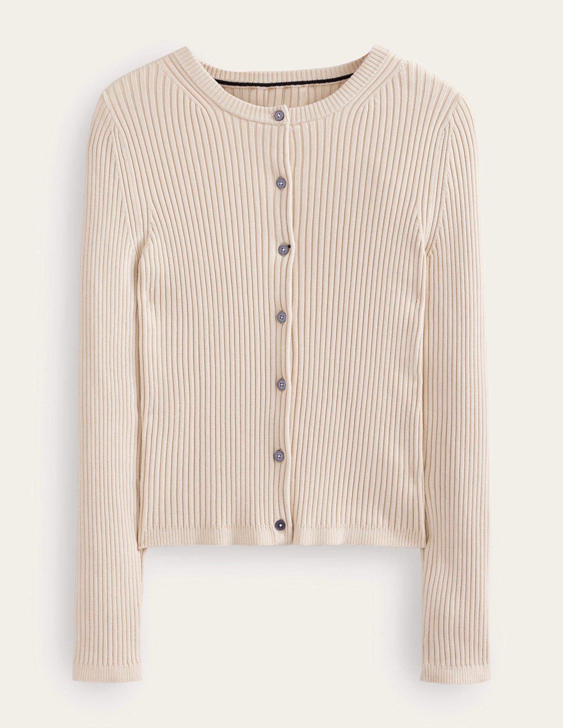 Cardigan mit Rippstrickdetail-Seilbraun-5