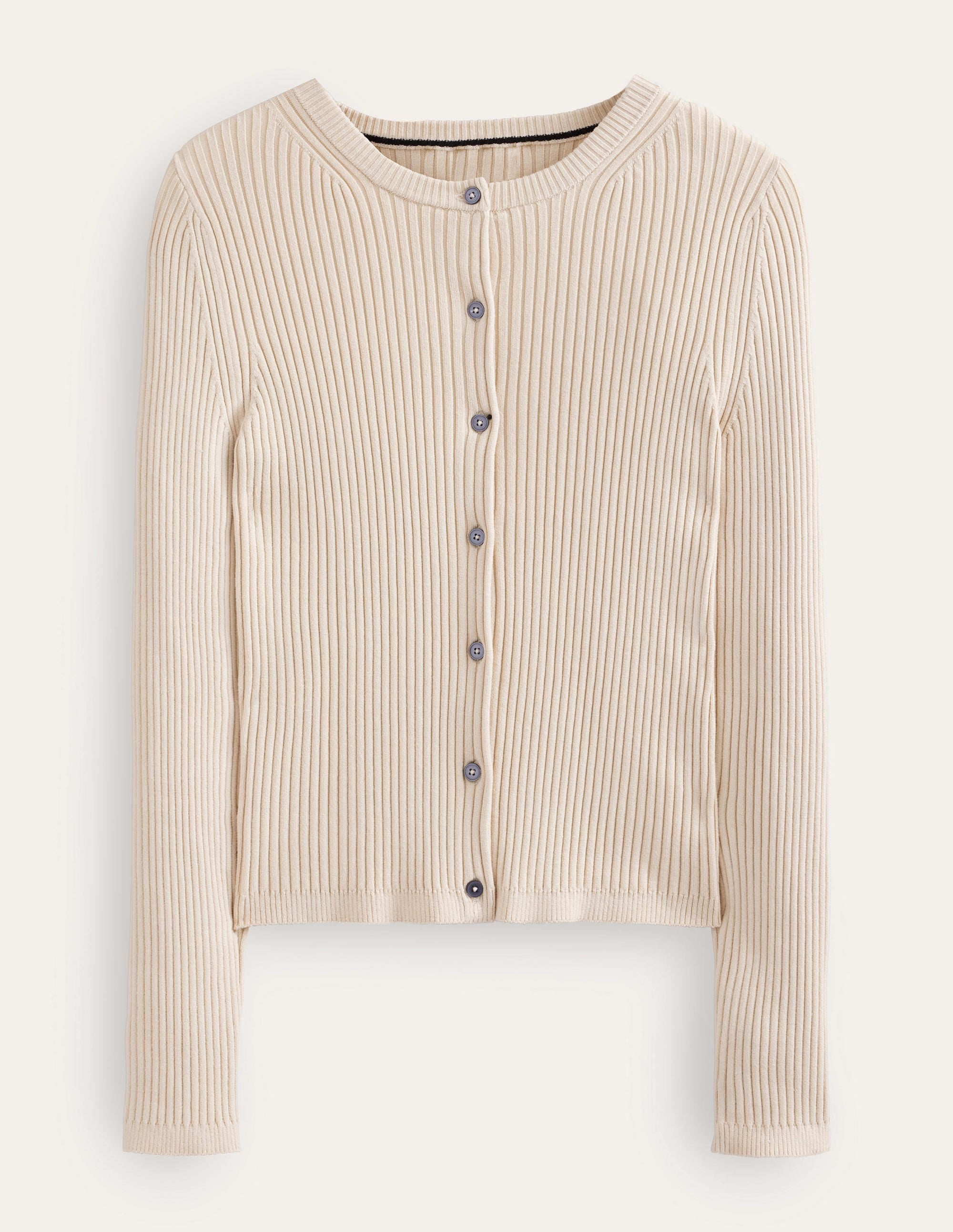 Cardigan mit Rippstrickdetail-Seilbraun - Image 5