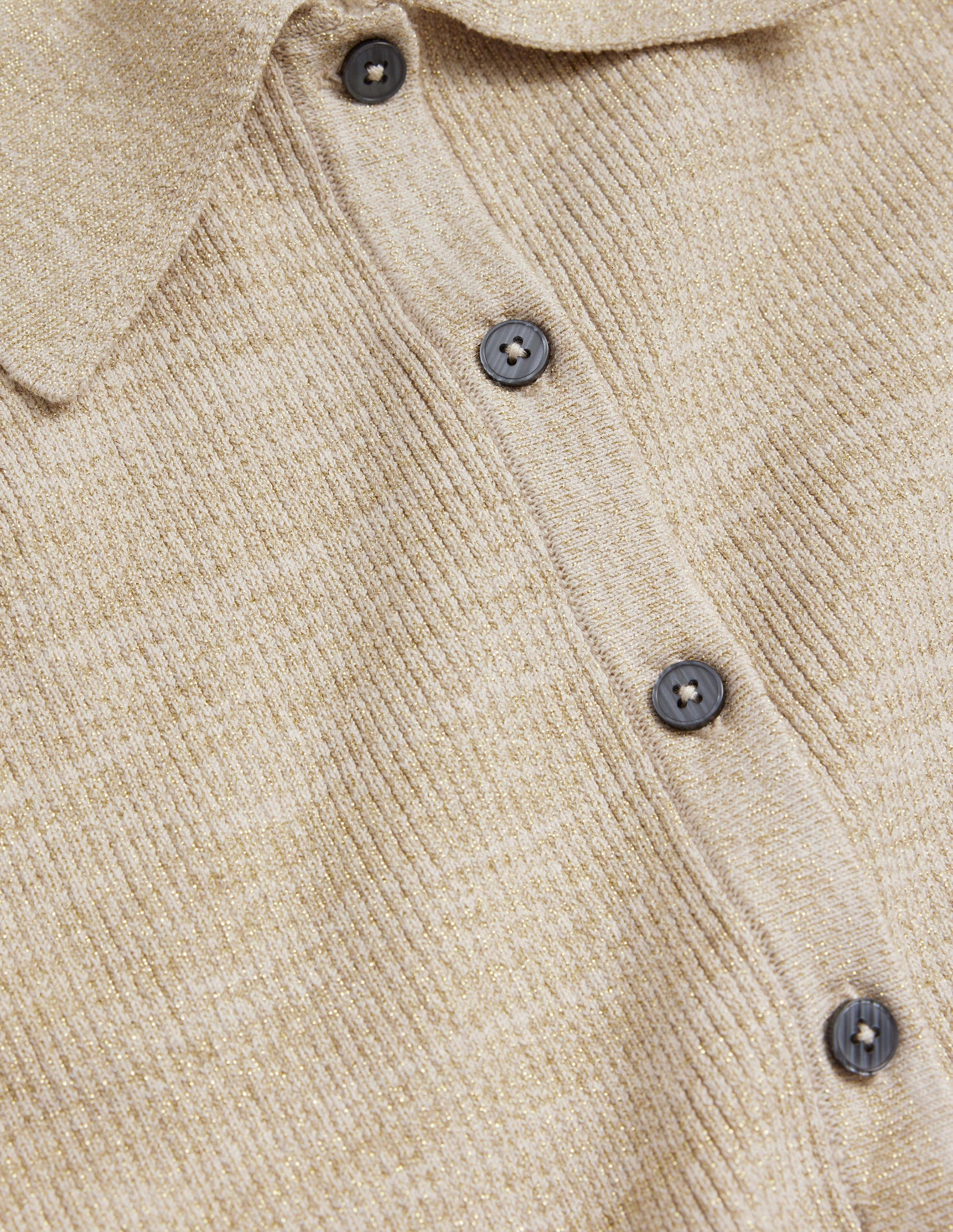 Tailliertes Rippstrickhemd-Hellbeige, Goldglitzer-6
