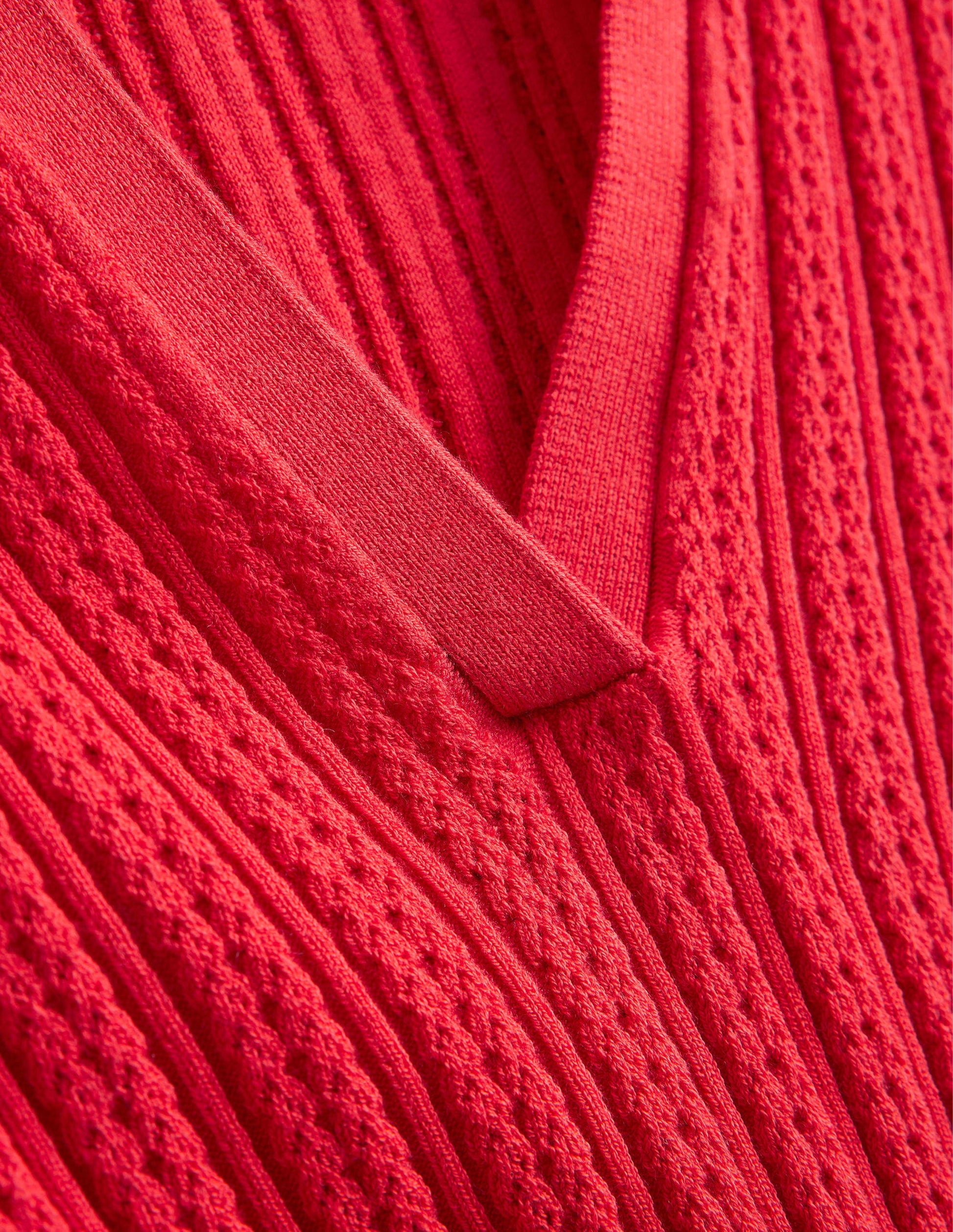 T-shirt côtelé à col-Rouge tarte aux fraises-6