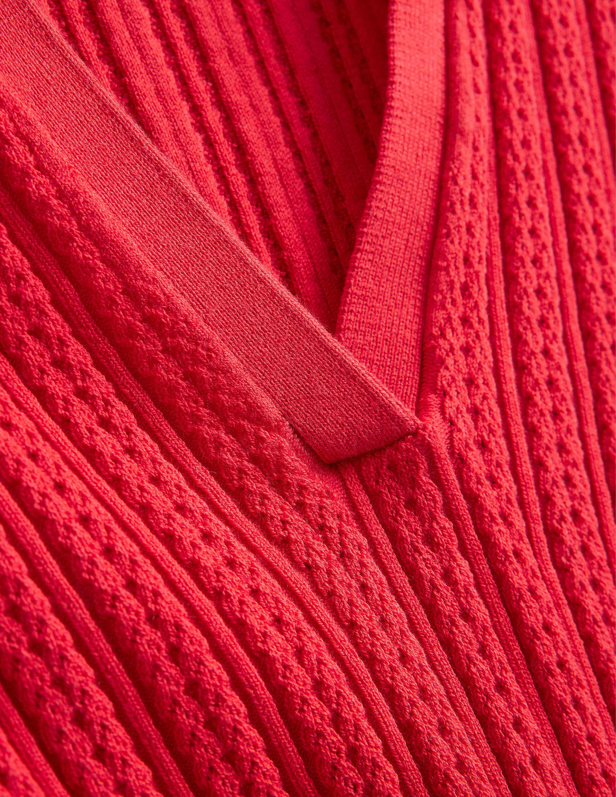 T-shirt côtelé à col-Rouge tarte aux fraises - Image 6