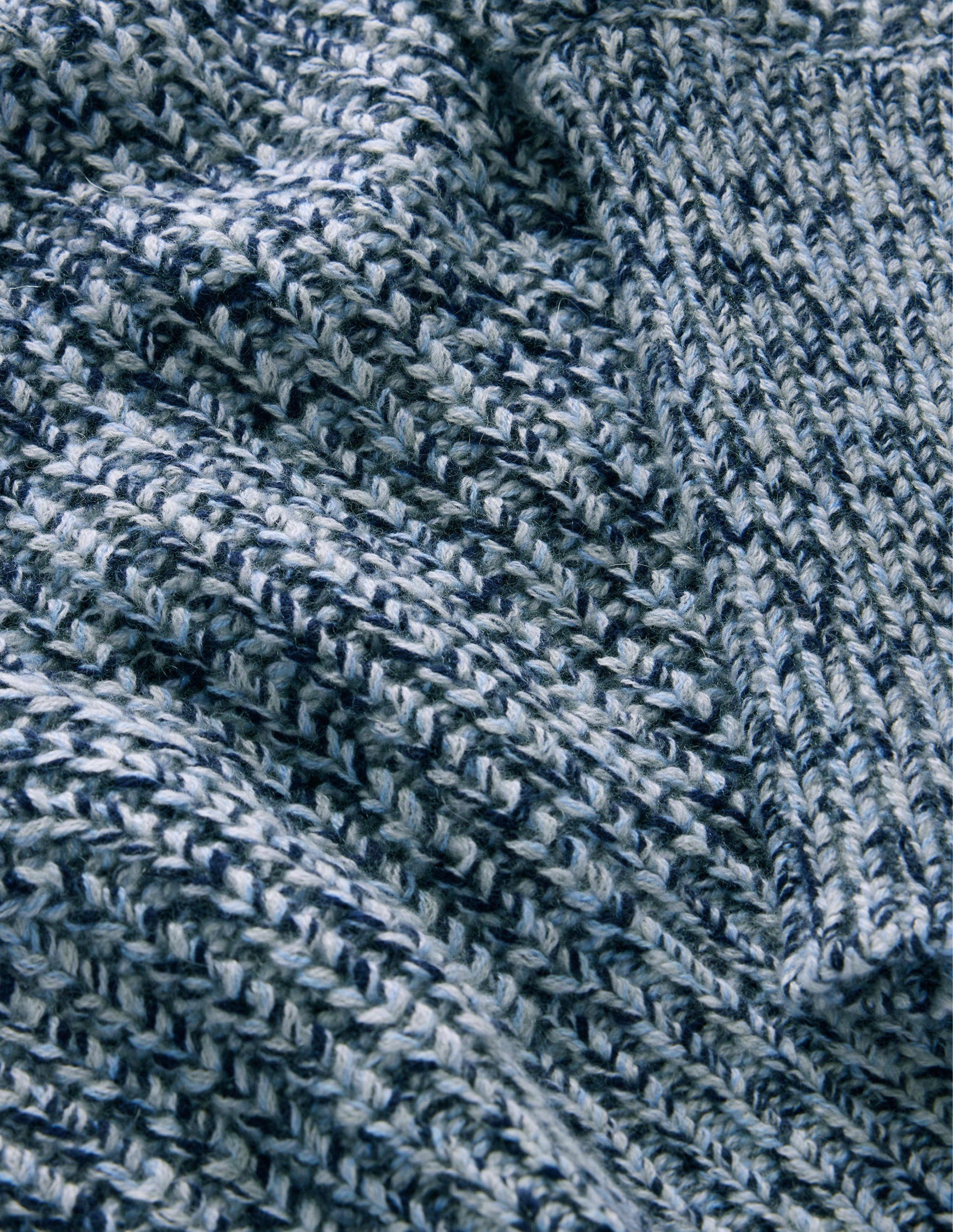 Pull à côtes épaisses en cachemire-Camaïeu de bleu chiné-6