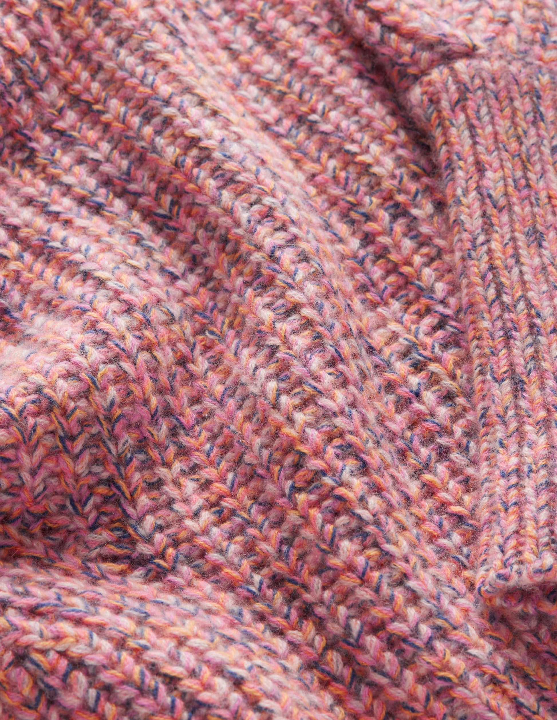 Breiter Kaschmirpullover mit Rippstruktur-Dusty Rose Marl-7