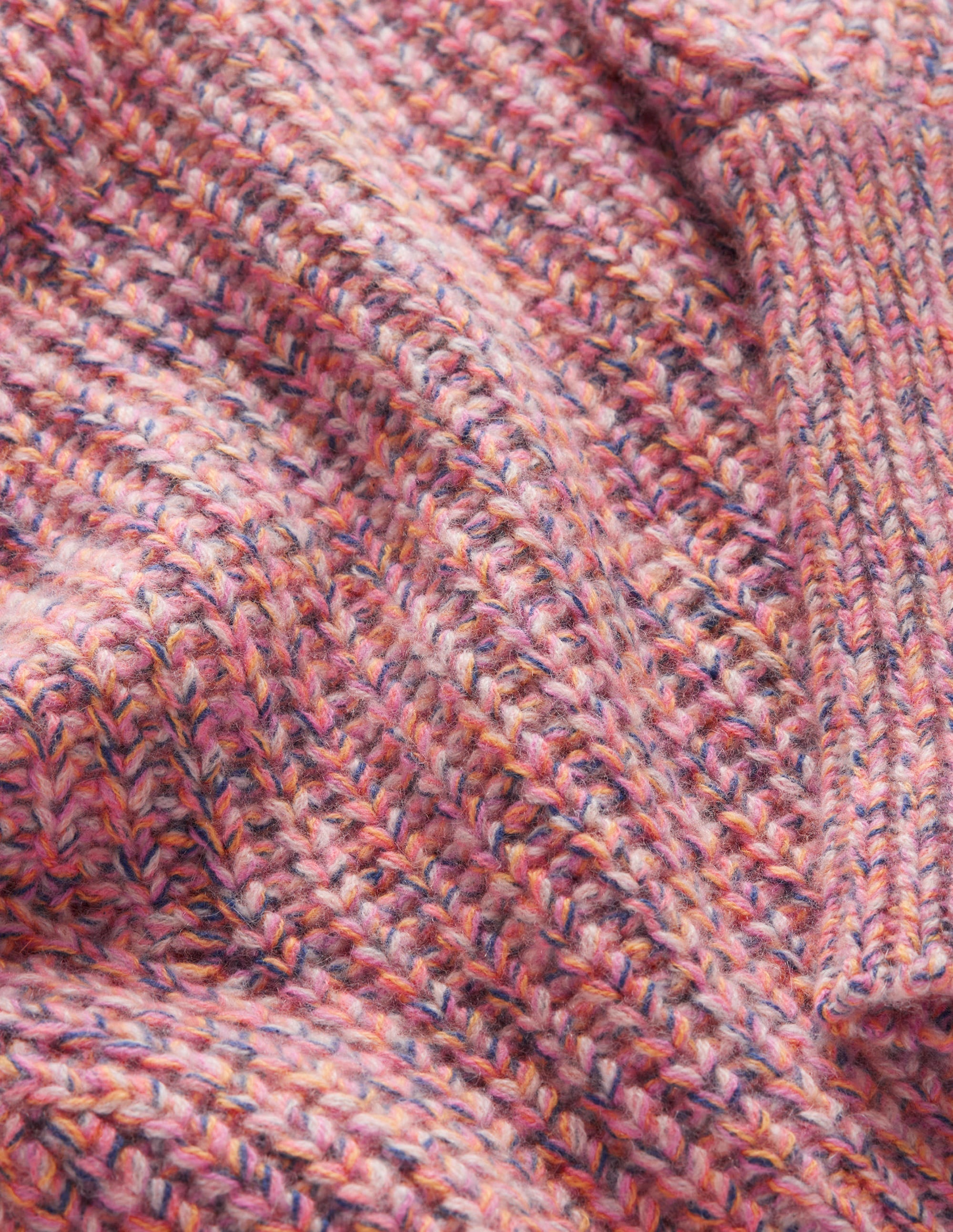 Breiter Kaschmirpullover mit Rippstruktur-Dusty Rose Marl - Image 7