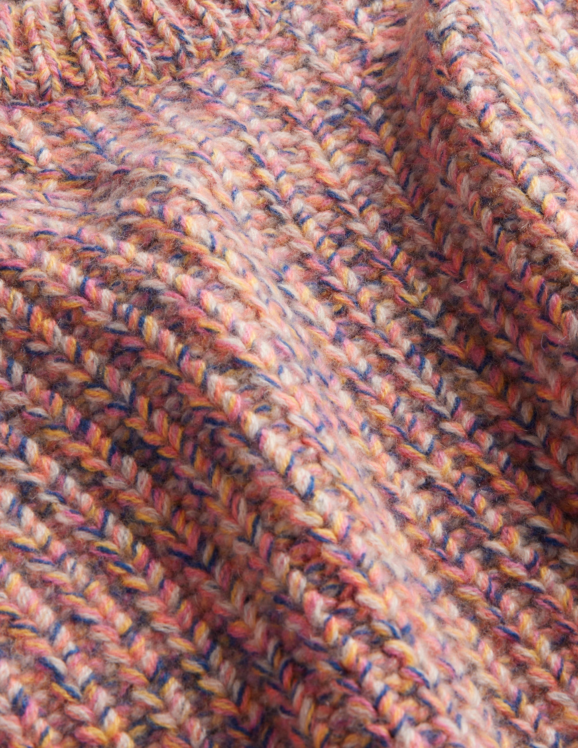 Breiter Kaschmirpullover mit Rippstruktur-Dusty Rose Marl - Image 8