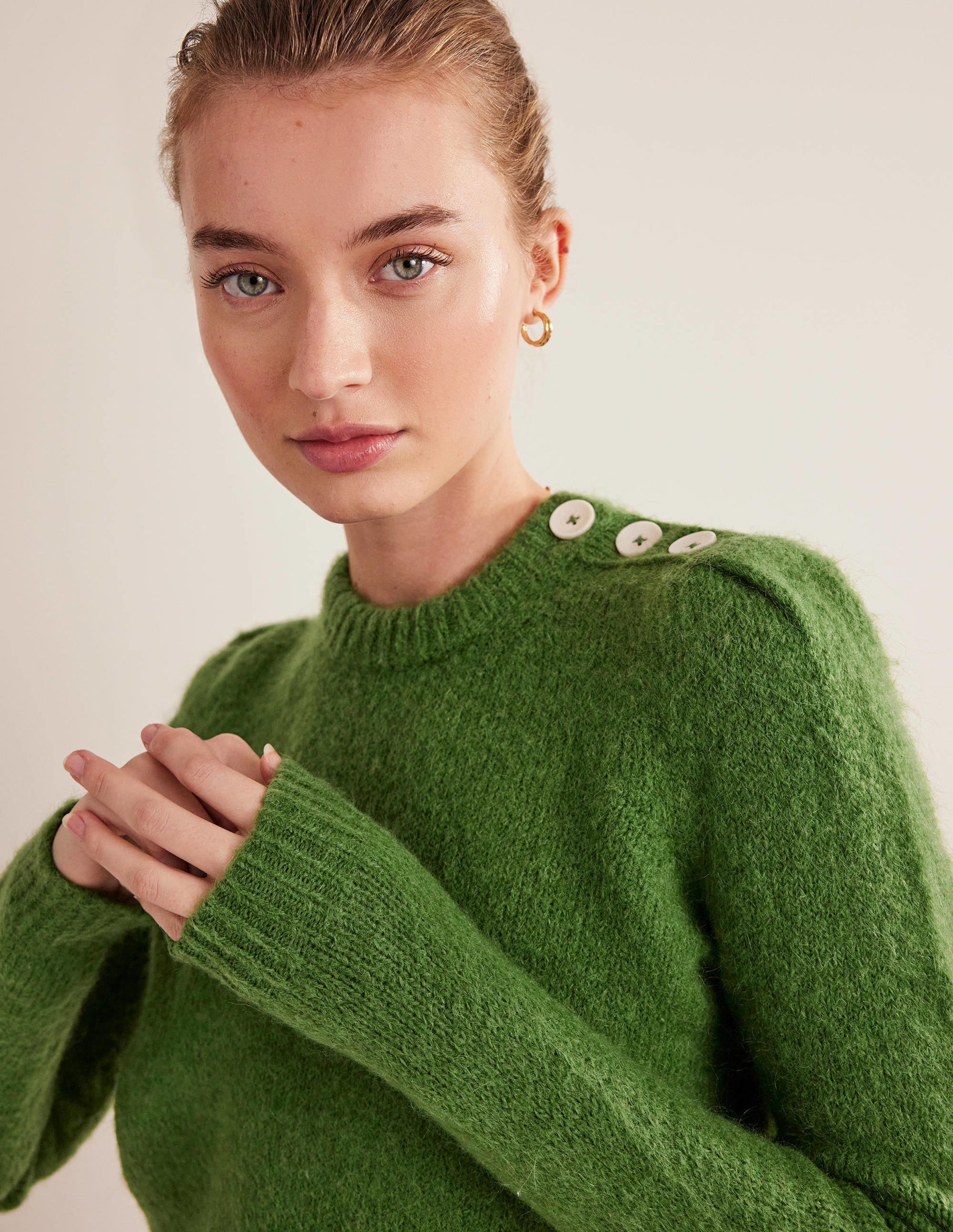 Pull avec boutons aux épaules-Fève - Image 2