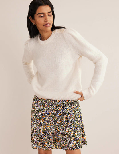 Pullover mit Knöpfen an der Schulter-Warmes Naturweiß-1