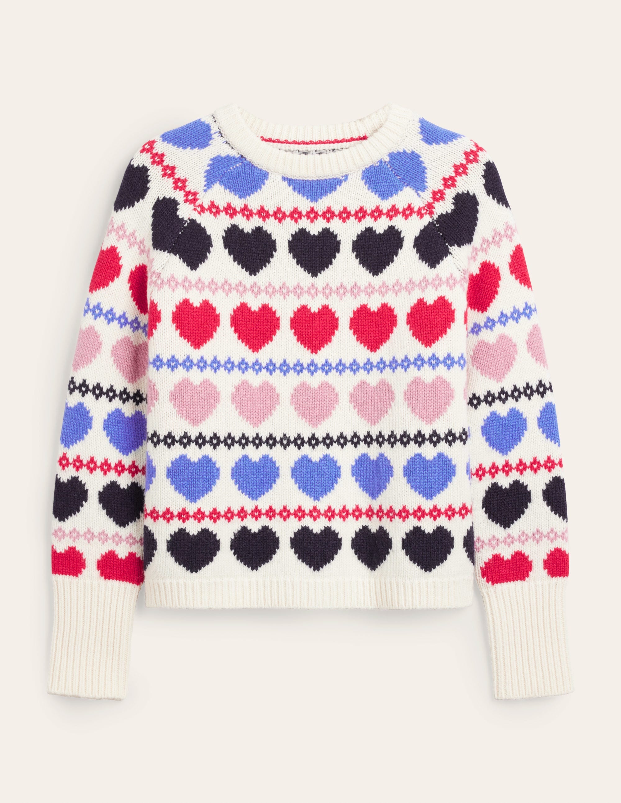 Fair-Isle-Grobstrickpullover-Naturweiß, Herz/Fair-Isle-Muster - Image 5