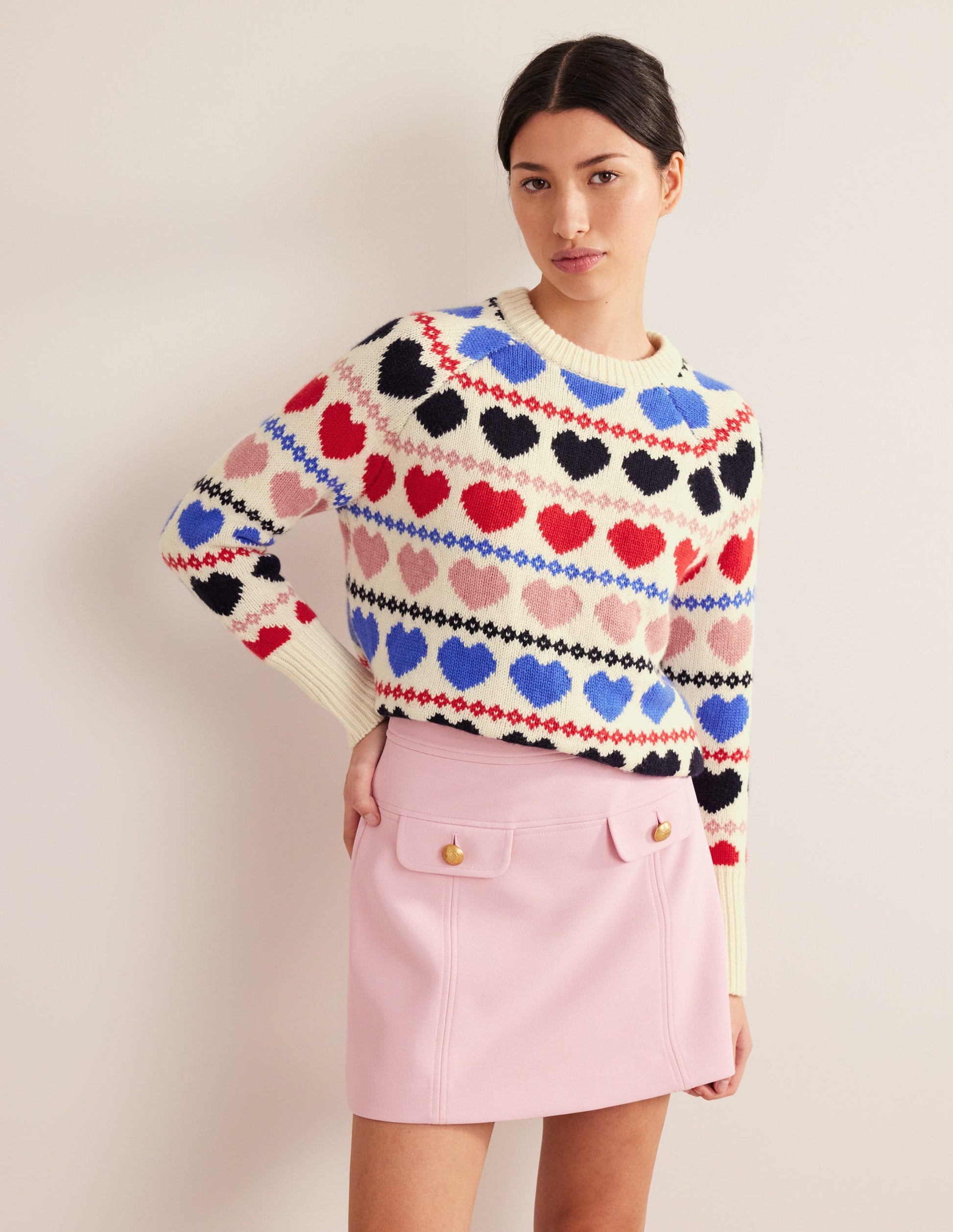 Fair-Isle-Grobstrickpullover-Naturweiß, Herz/Fair-Isle-Muster-1