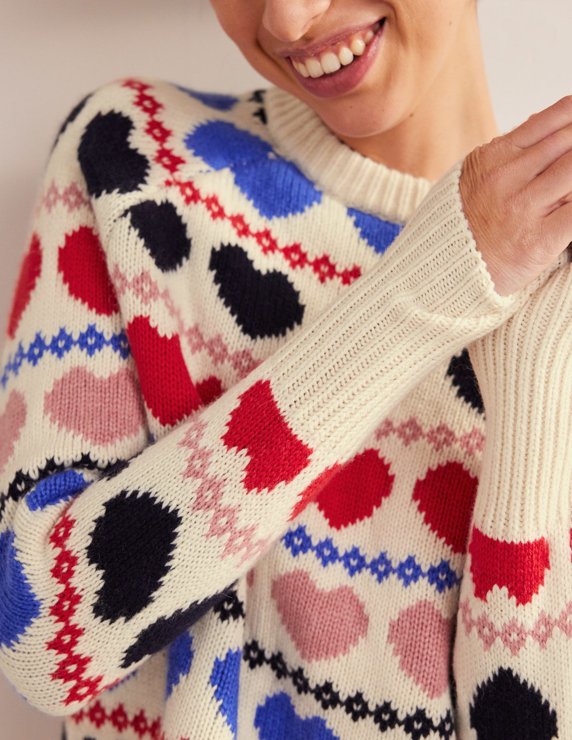 Fair-Isle-Grobstrickpullover-Naturweiß, Herz/Fair-Isle-Muster-2