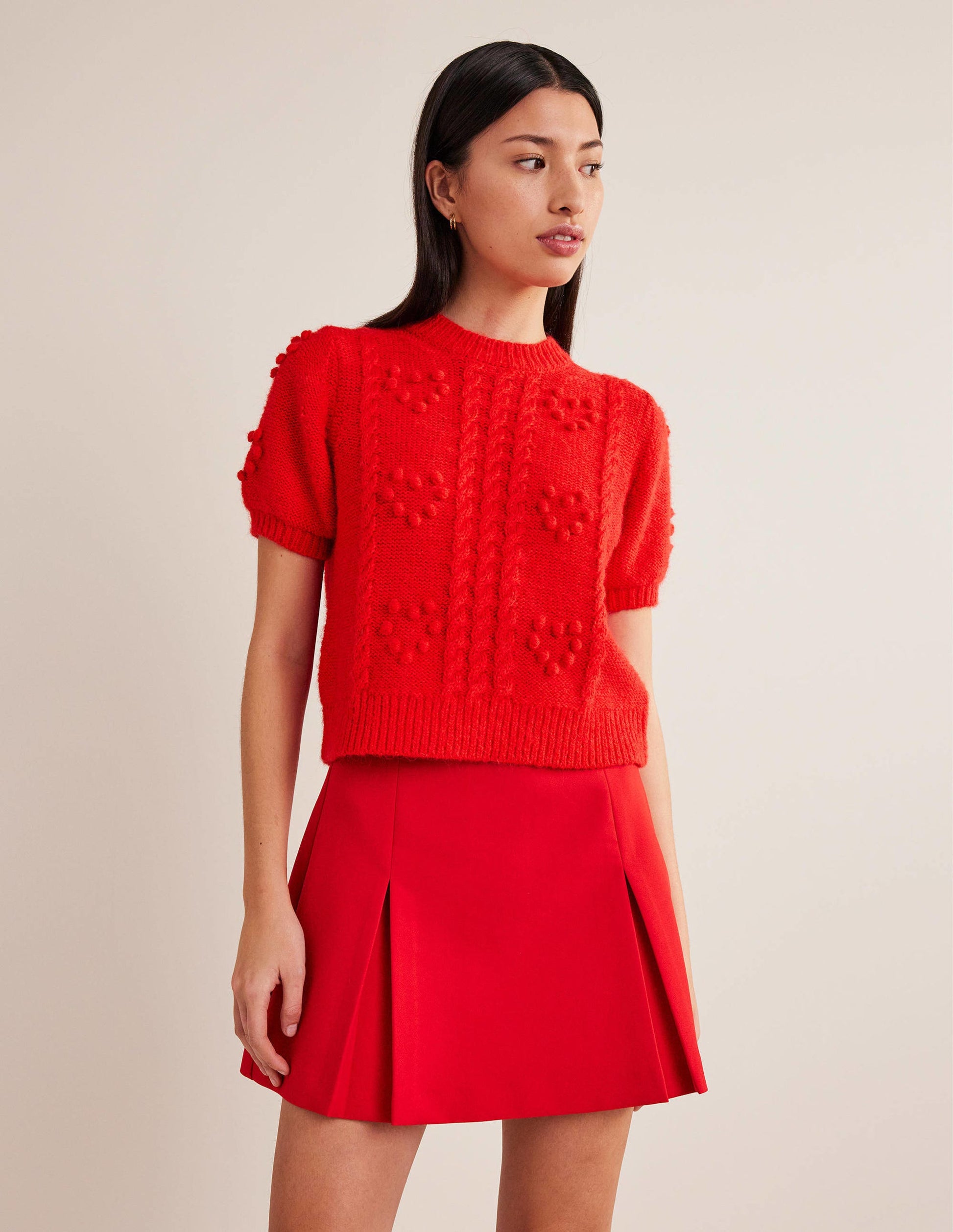 Pull Valentine en maille-Rouge tarte aux fraises-1
