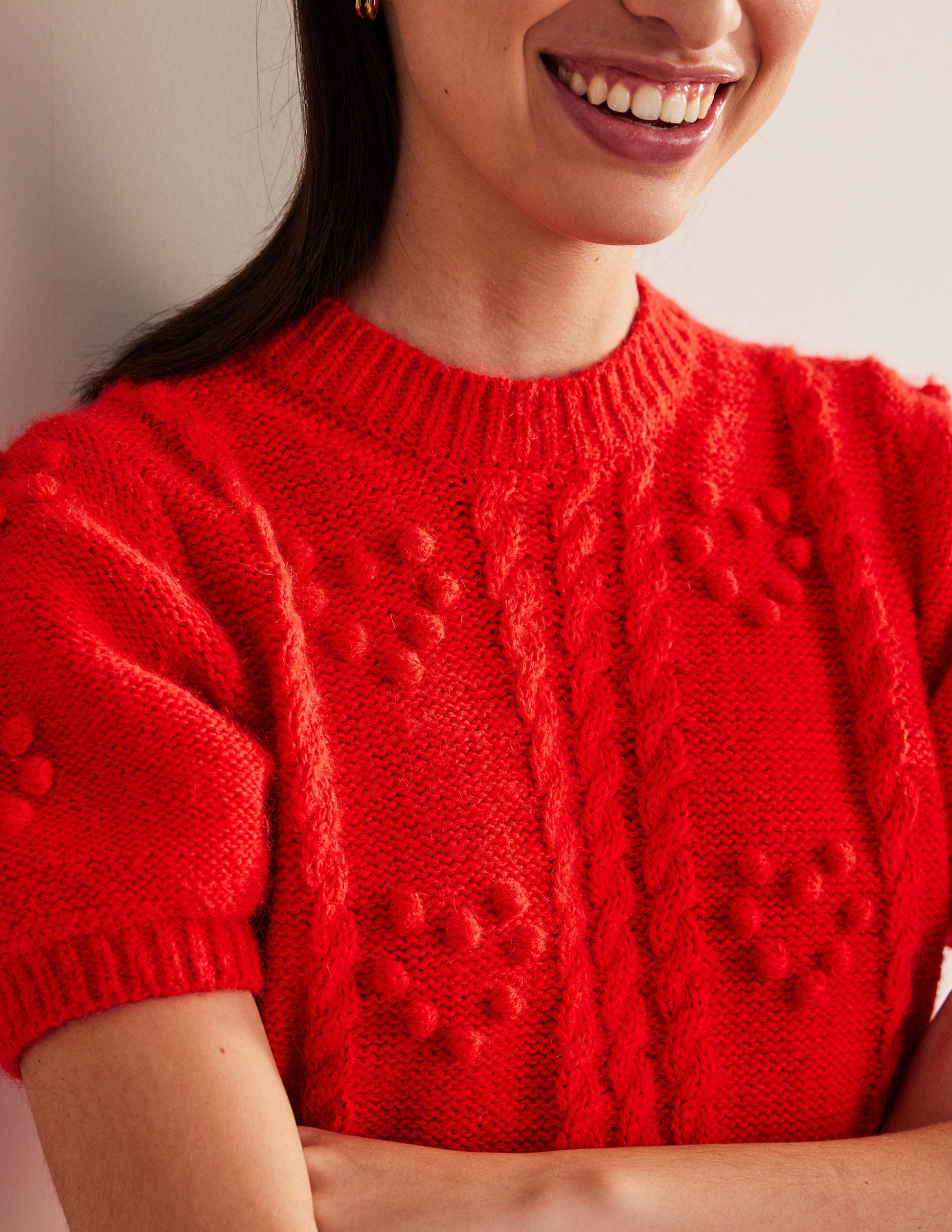 Pull Valentine en maille-Rouge tarte aux fraises-2