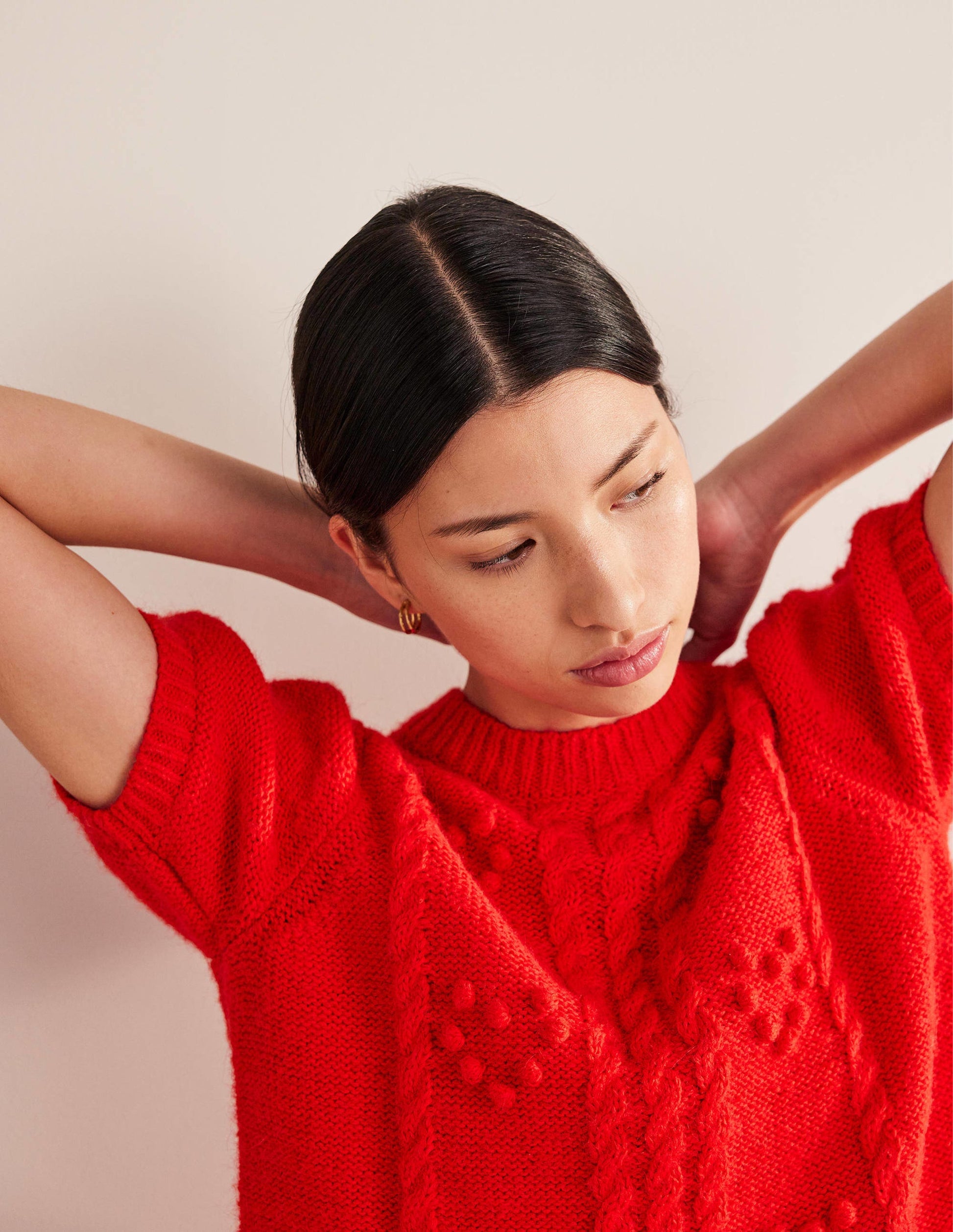 Pull Valentine en maille-Rouge tarte aux fraises-5