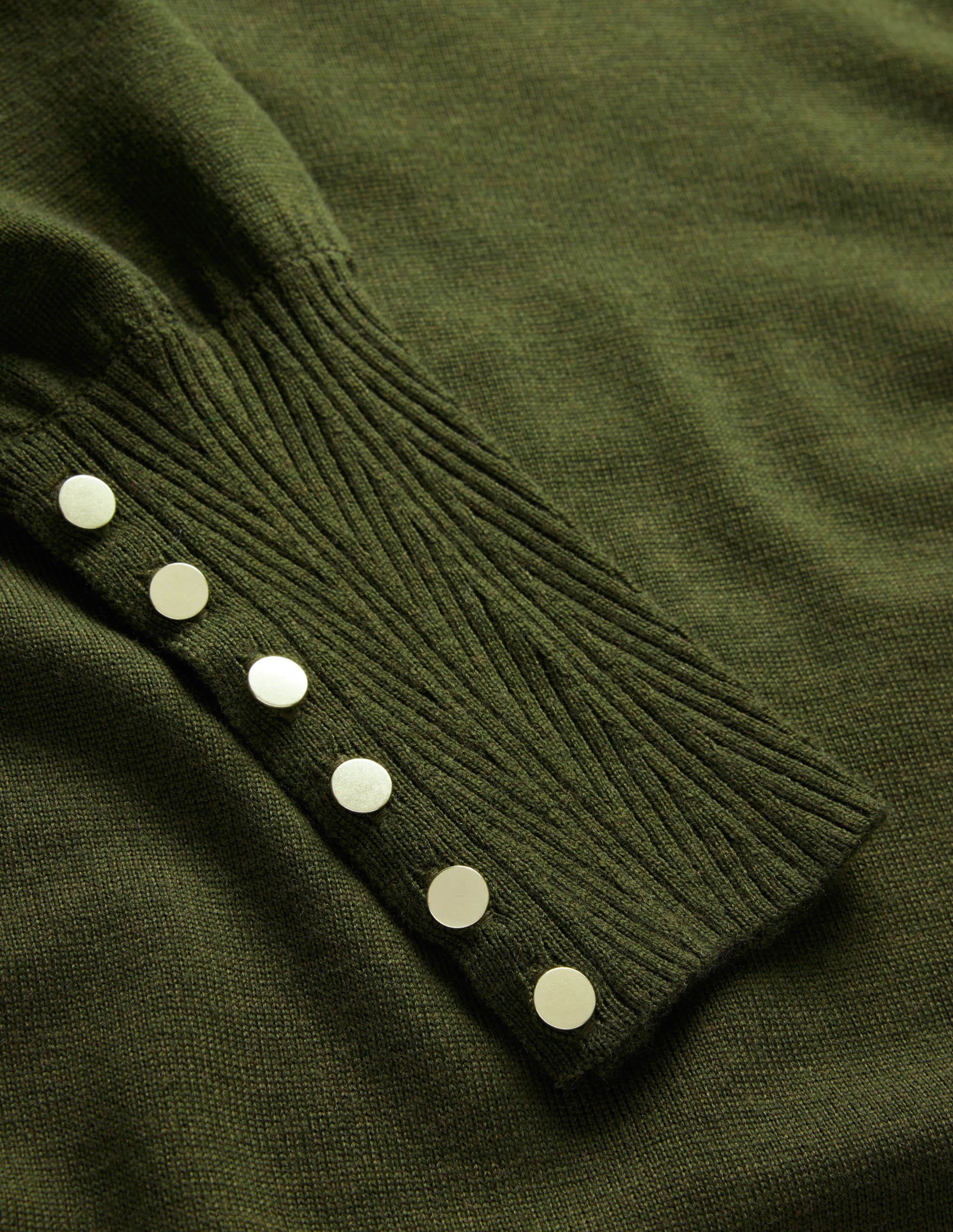 Merinopullover mit Manschetten zum Knöpfen-Khaki - Image 7