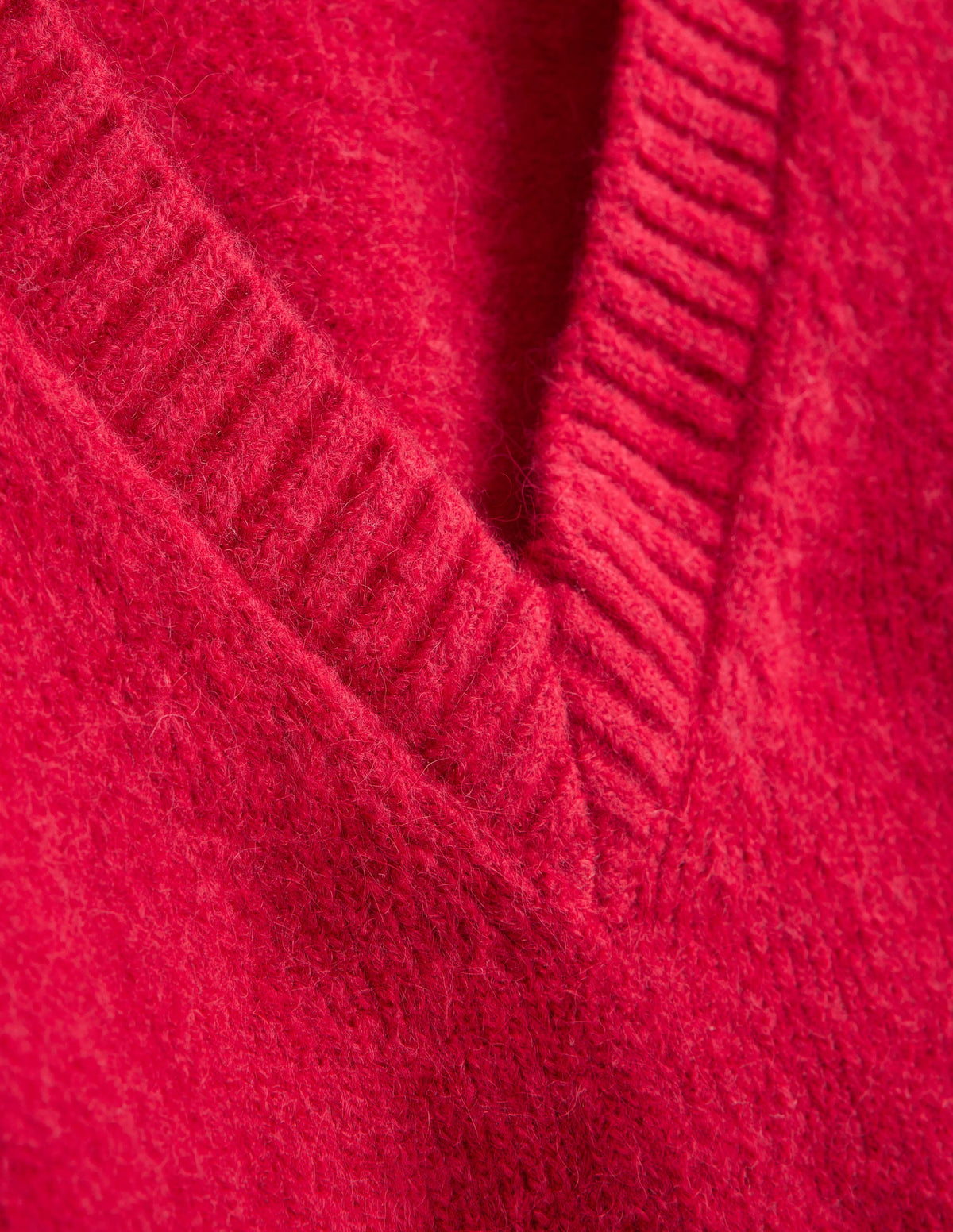 Kurz geschnittener Pullover mit V-Ausschnitt-Purpurrot-6