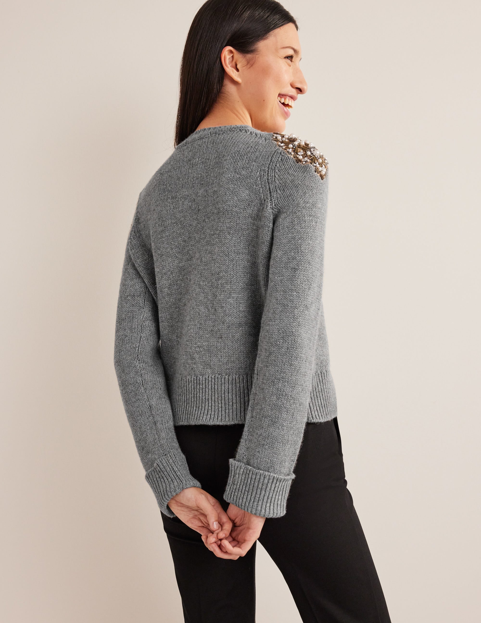 Pull ornementé-Ornement gris chiné - Image 3