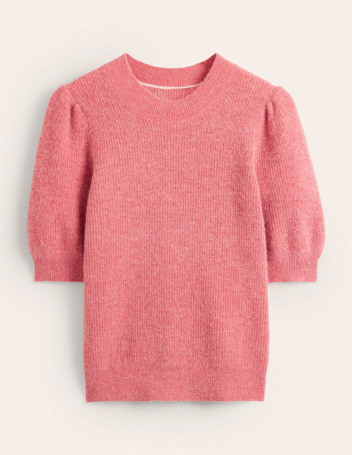 Flauschiges Rippstrick-T-Shirt-Blassrosa-5