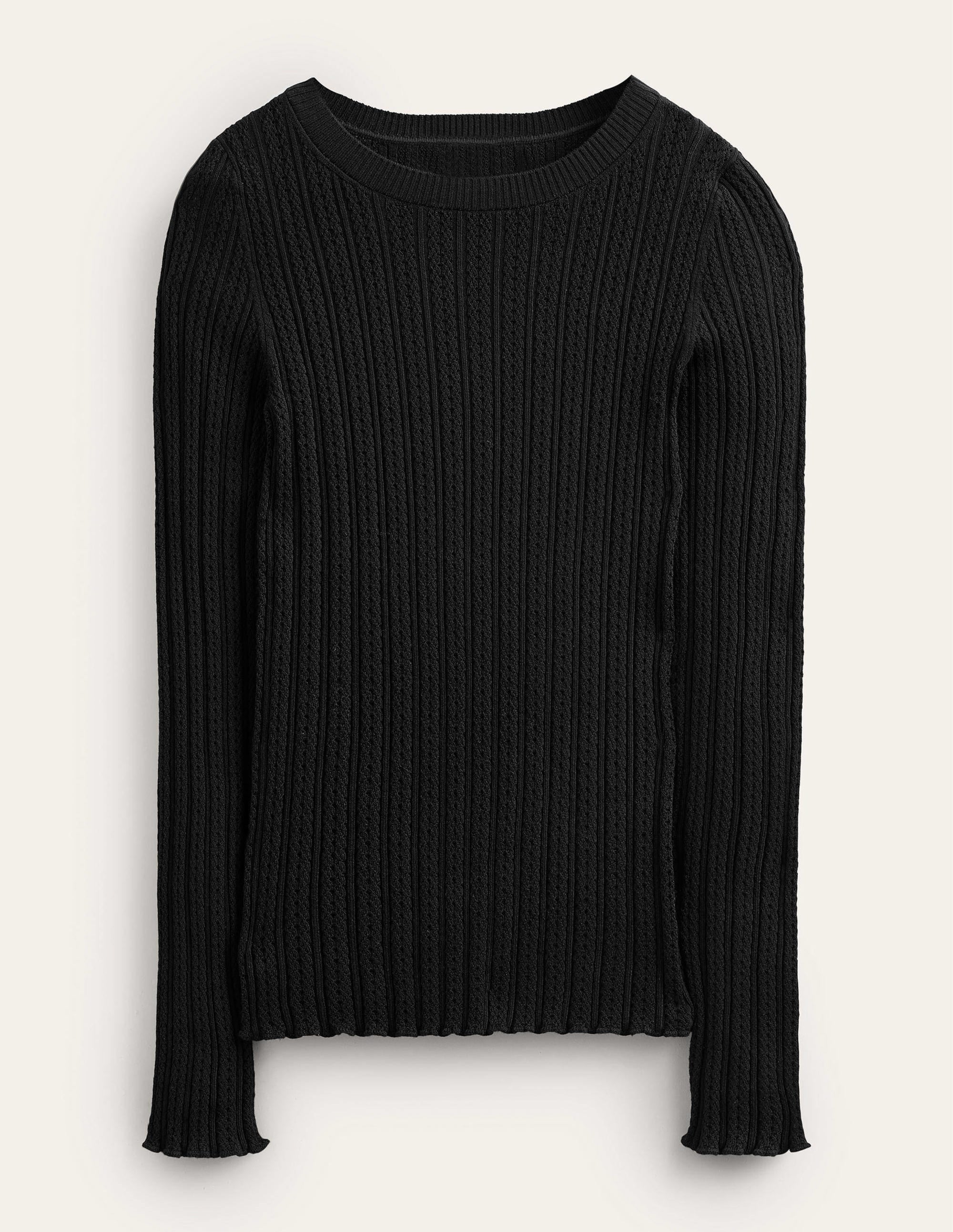 T-shirt côtelé à manches longues-Noir - Image 6