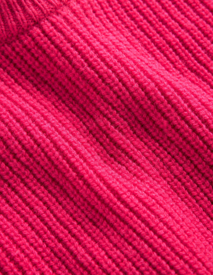 Rippstrickpullunder aus Wolle-Dunkelrosa-7