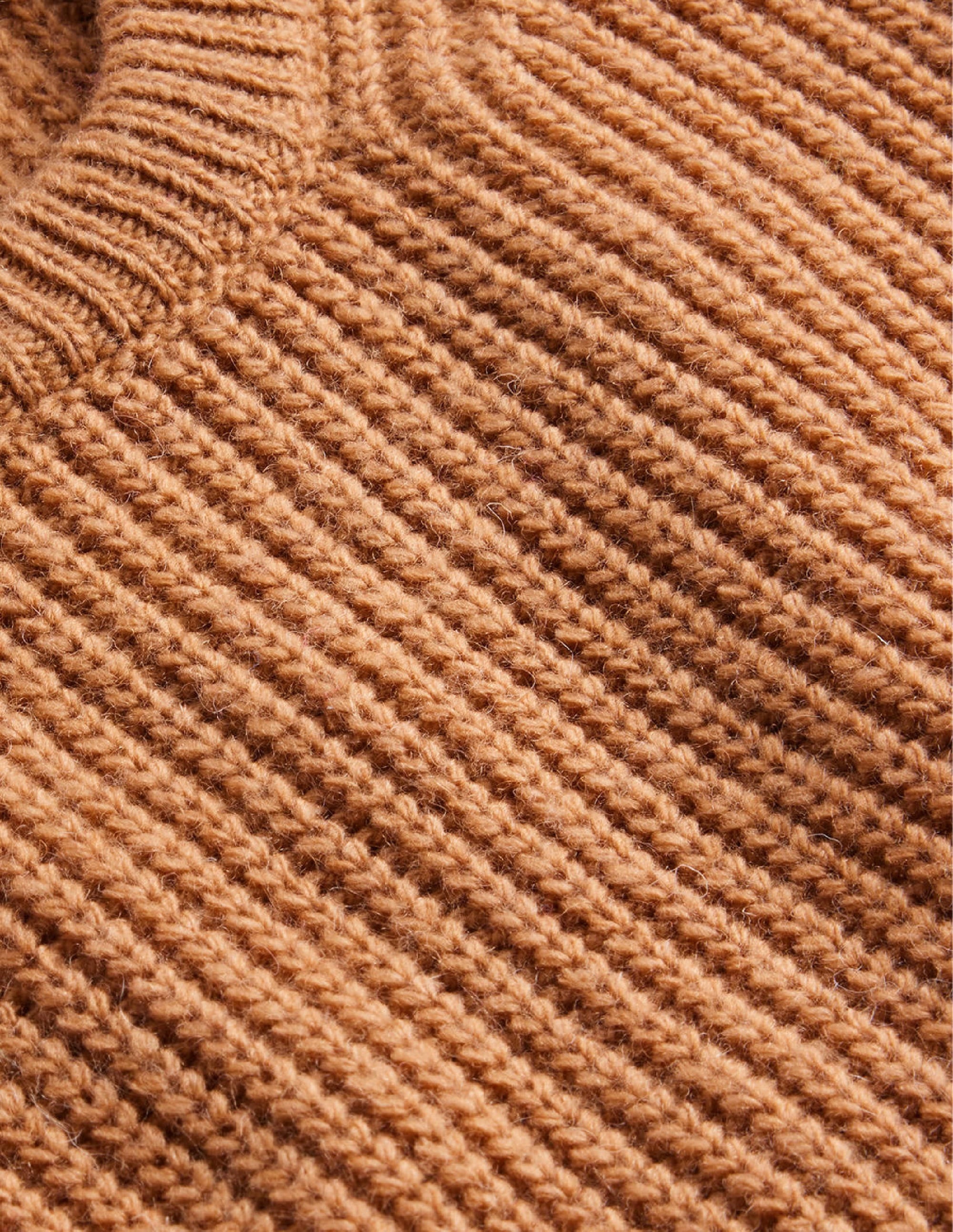 Rippstrickpullunder aus Wolle-Teddybärbraun - Image 7