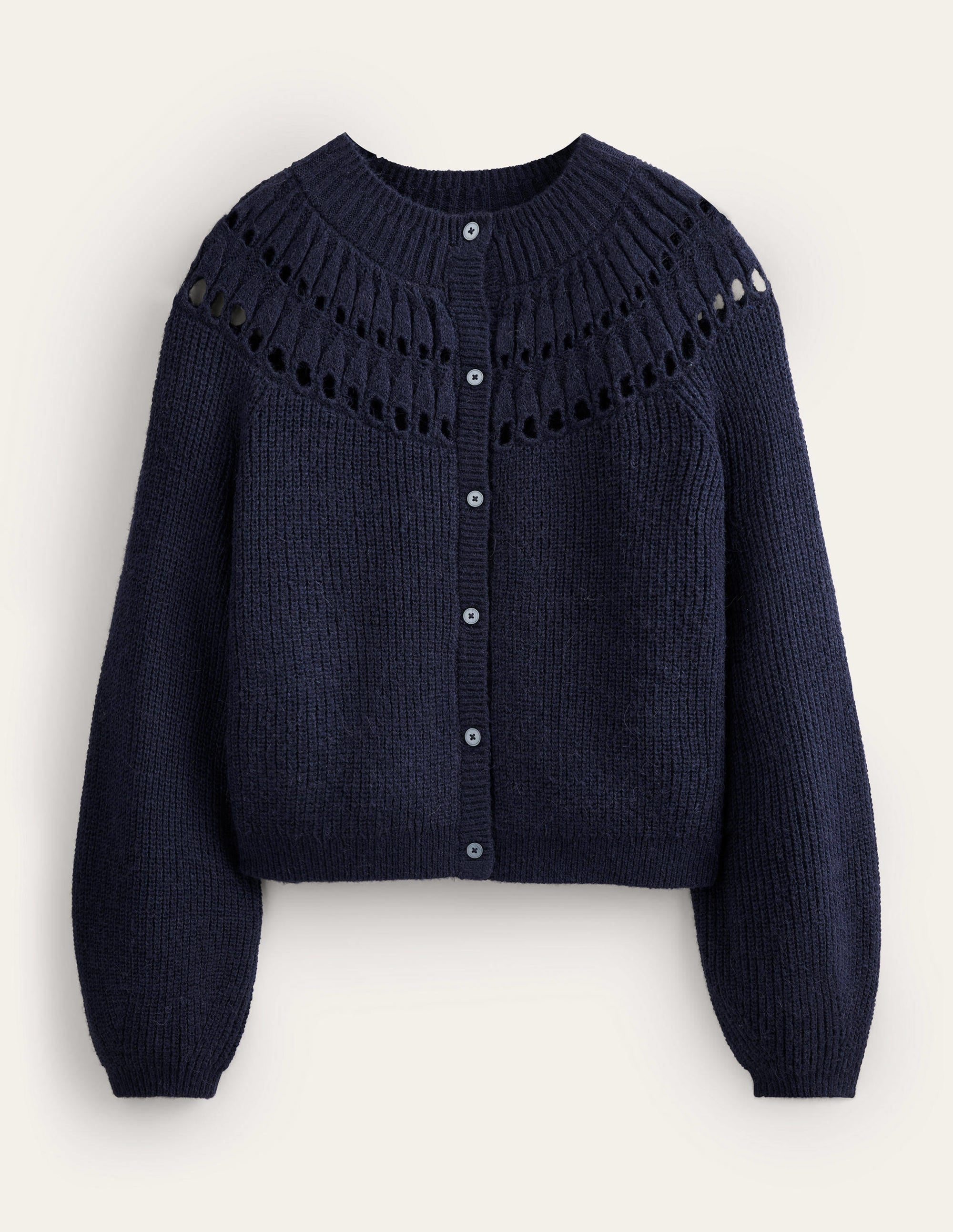 Fluffy Ruffle Cardigan-Navy - Image 5