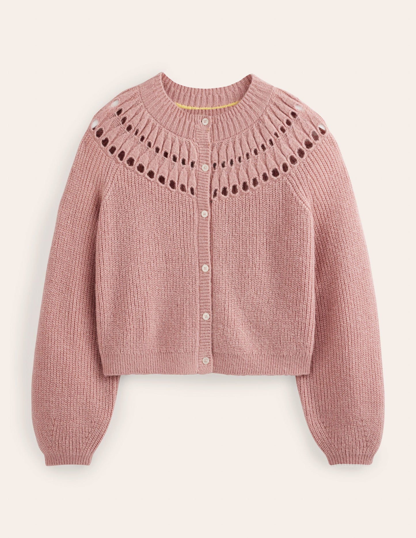 Cardigan mit hübschen Rüschen-Dahlien-Rosa