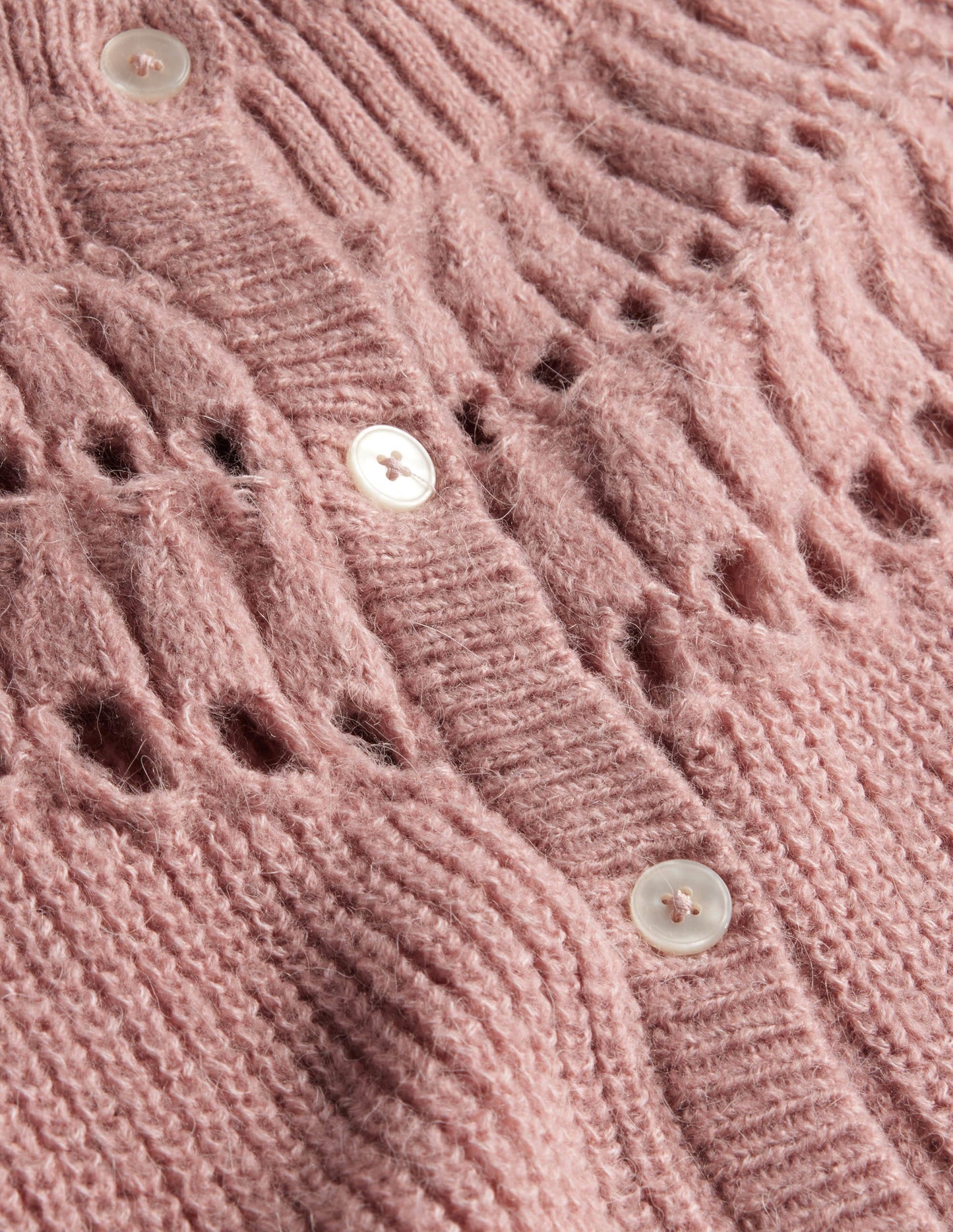 Cardigan mit hübschen Rüschen-Dahlien-Rosa