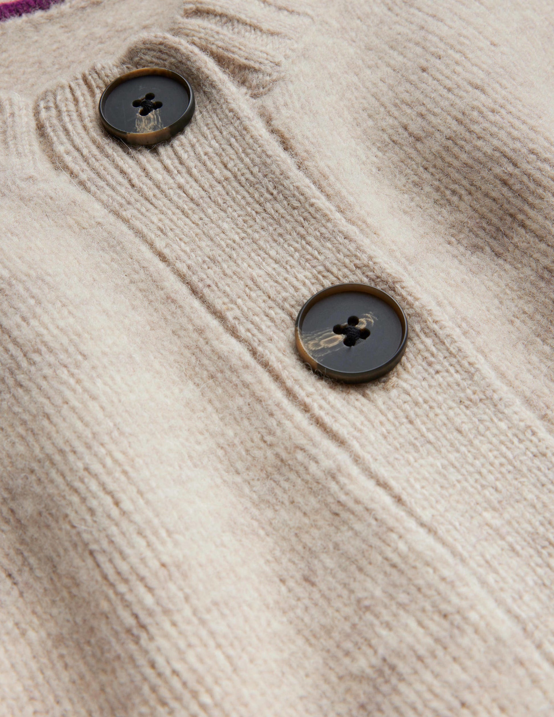 Kurz geschnittener Cardigan aus gebürsteter Wolle-Hellbeige Melange-6