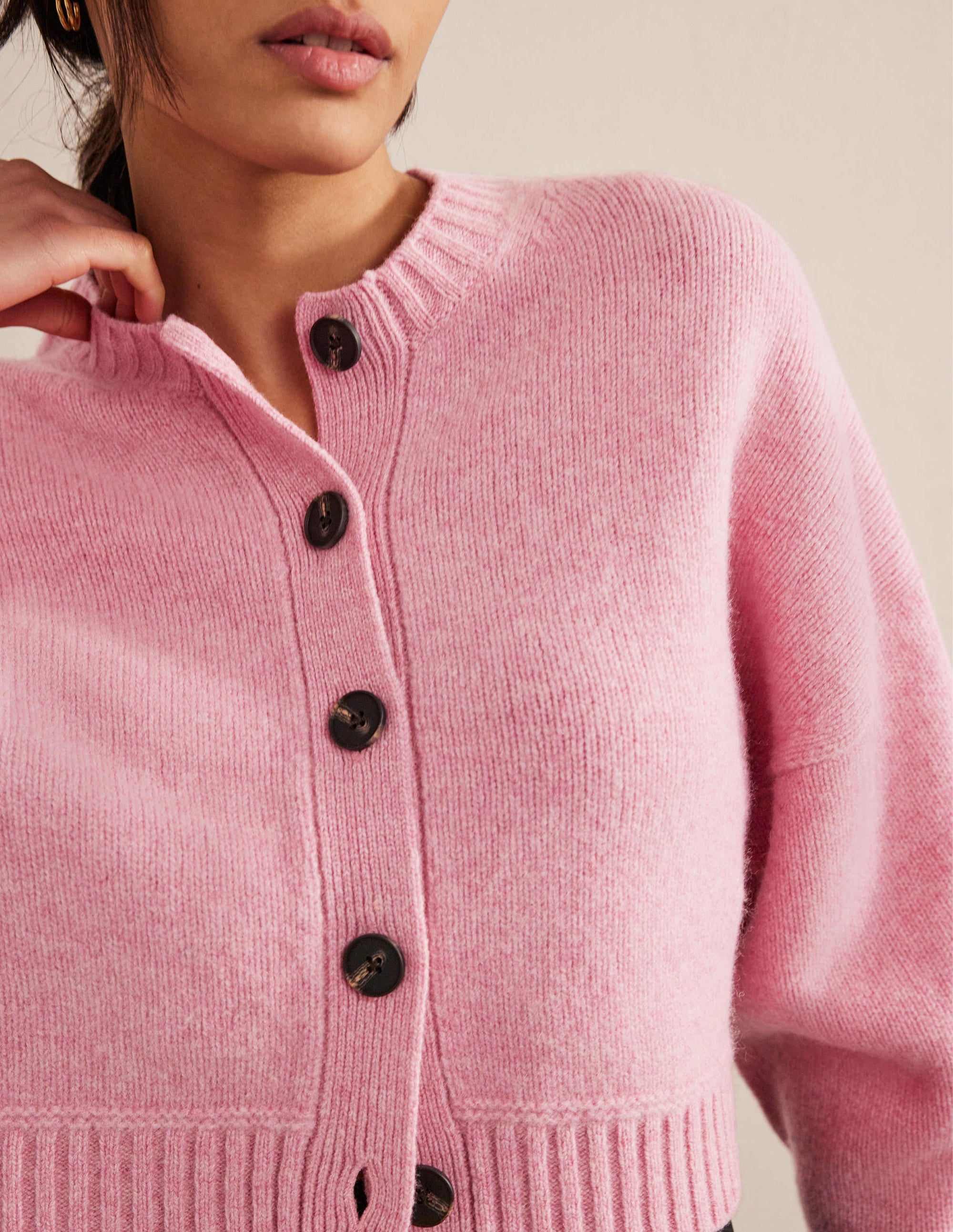Cardigan court en laine brossée-Limonade rose - Image 2