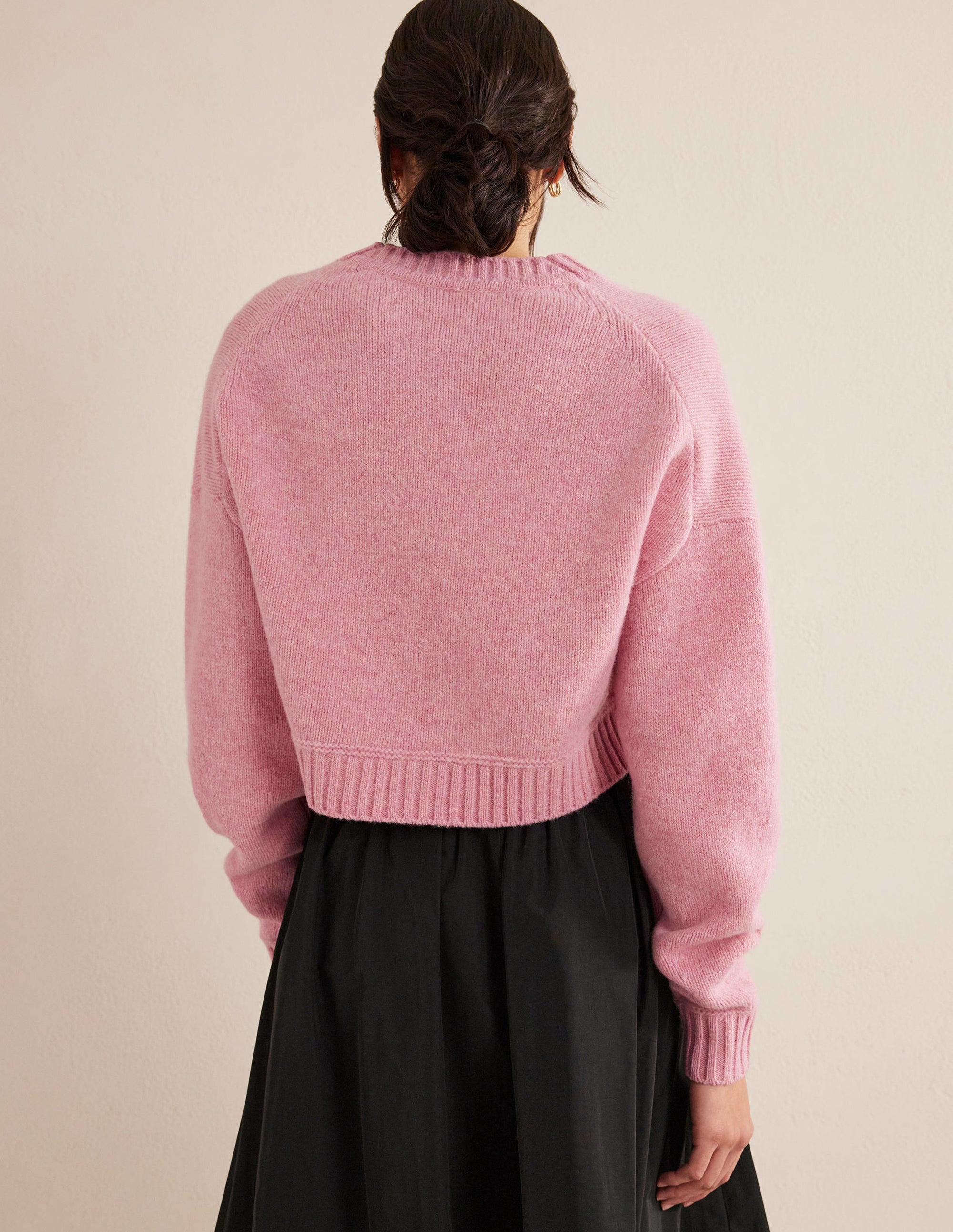 Cardigan court en laine brossée-Limonade rose - Image 3