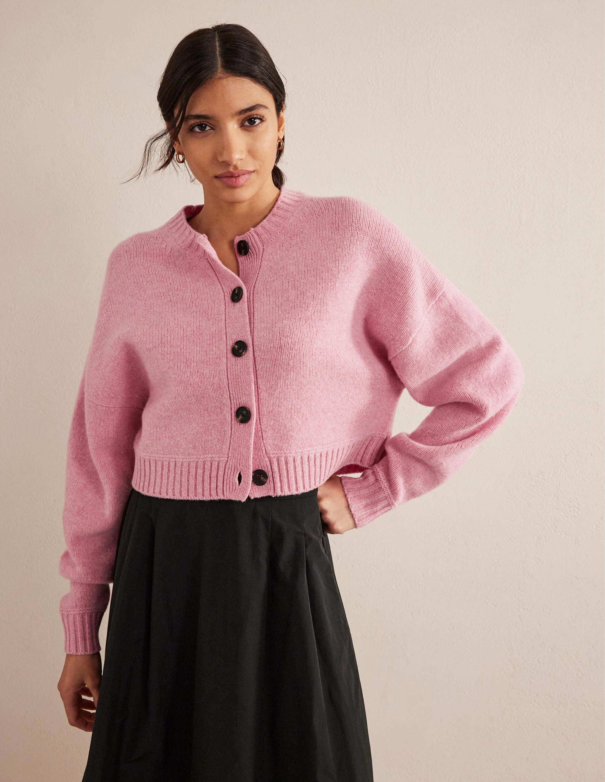 Cardigan court en laine brossée-Limonade rose - Image 4
