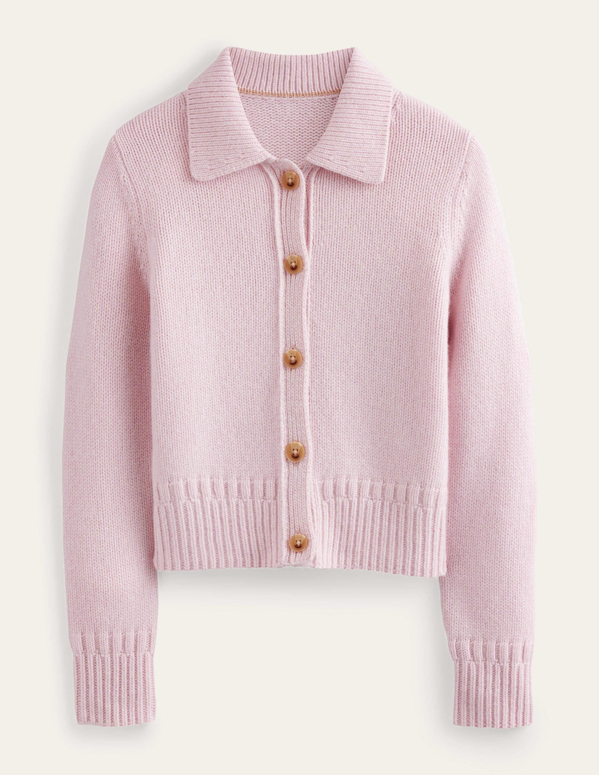 Kaschmircardigan mit Kragen-Marshmallow - Image 6