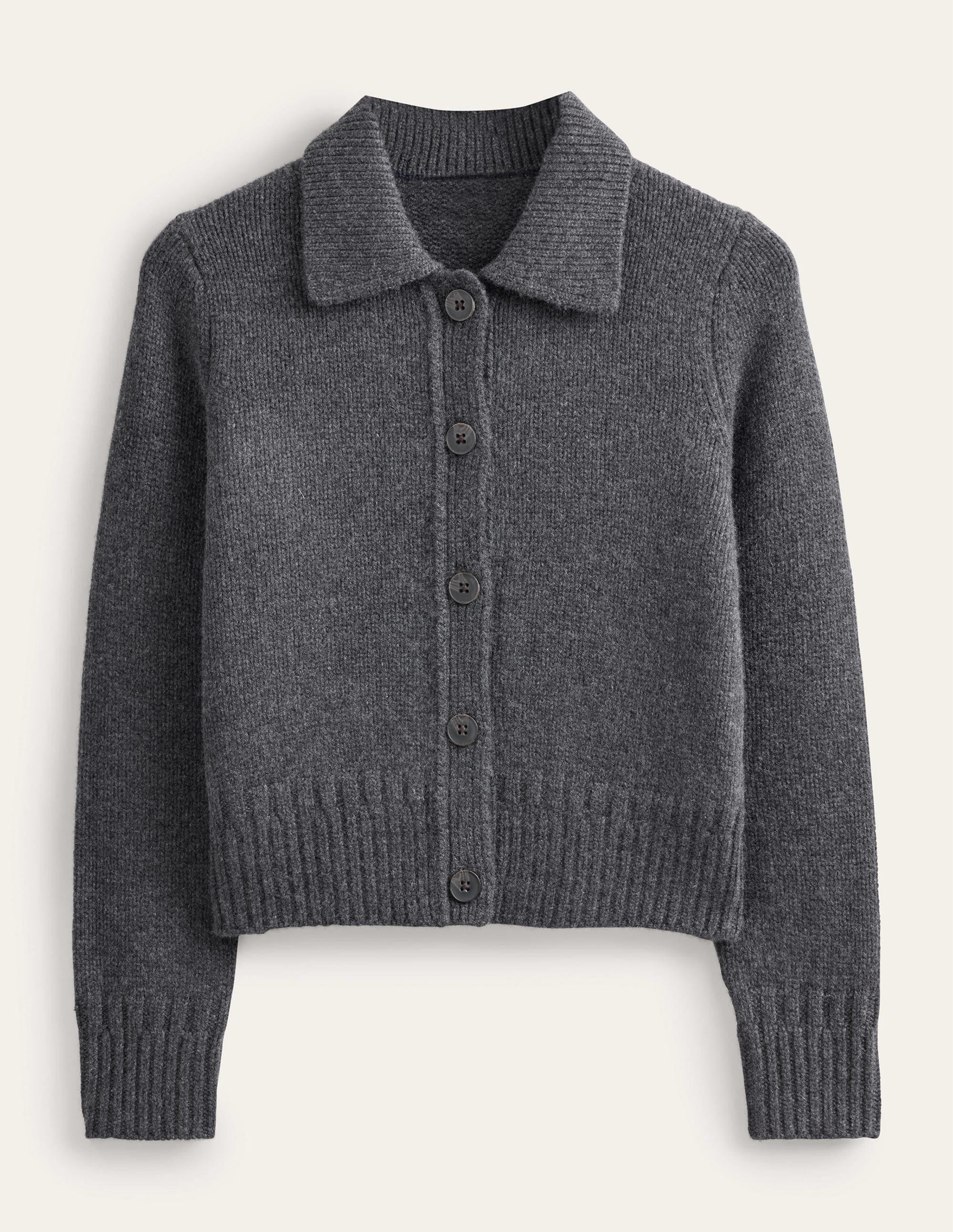 Gilet en cachemire à col-Anthracite chiné - Image 2
